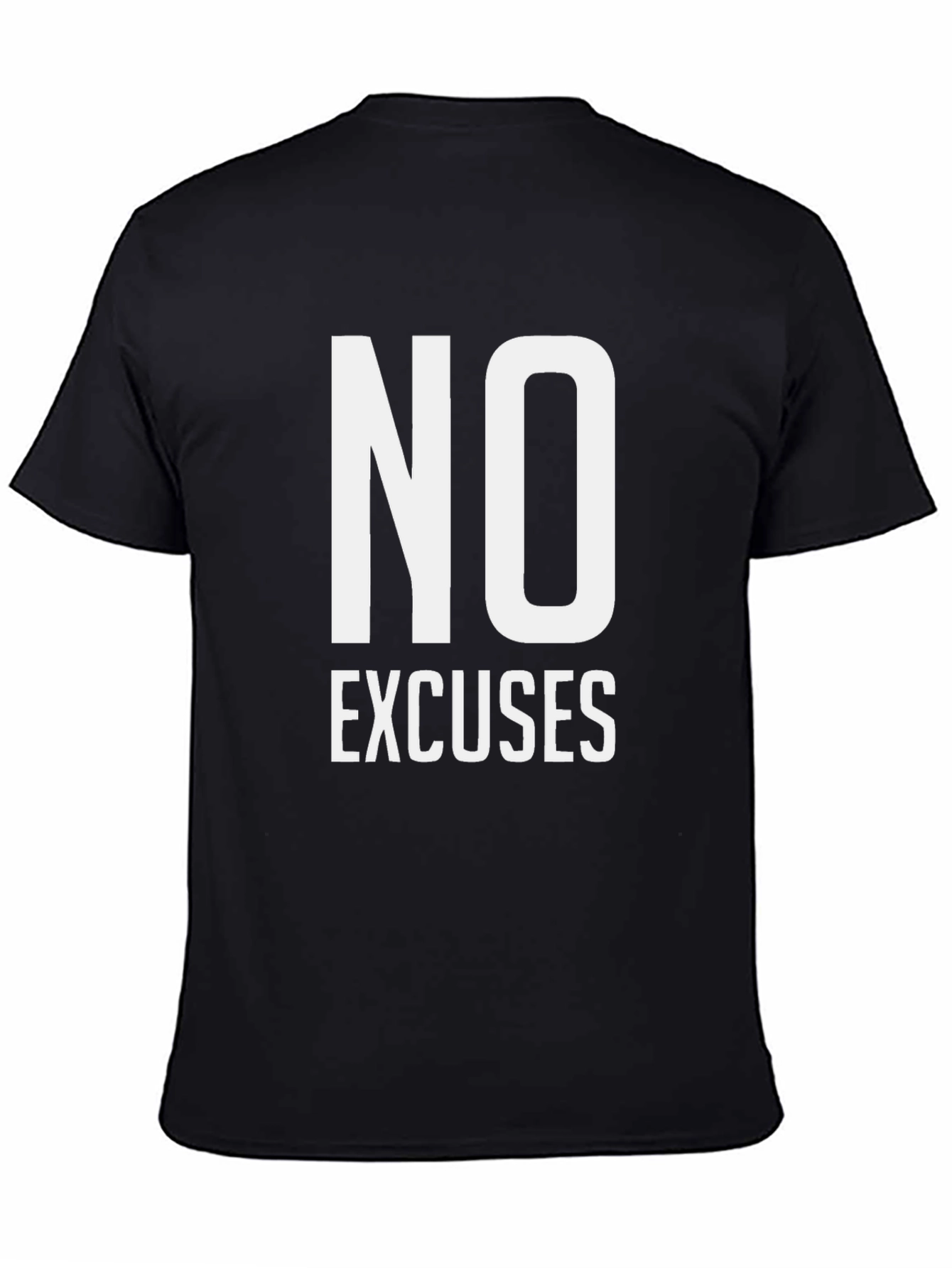 Black No Excuses Motivational T-Shirt view 4