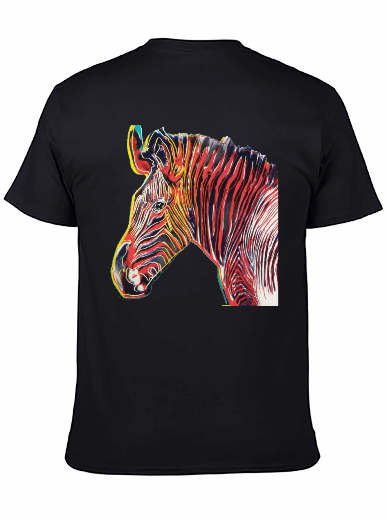 Black Zebra Art Graphic T-Shirt view 4