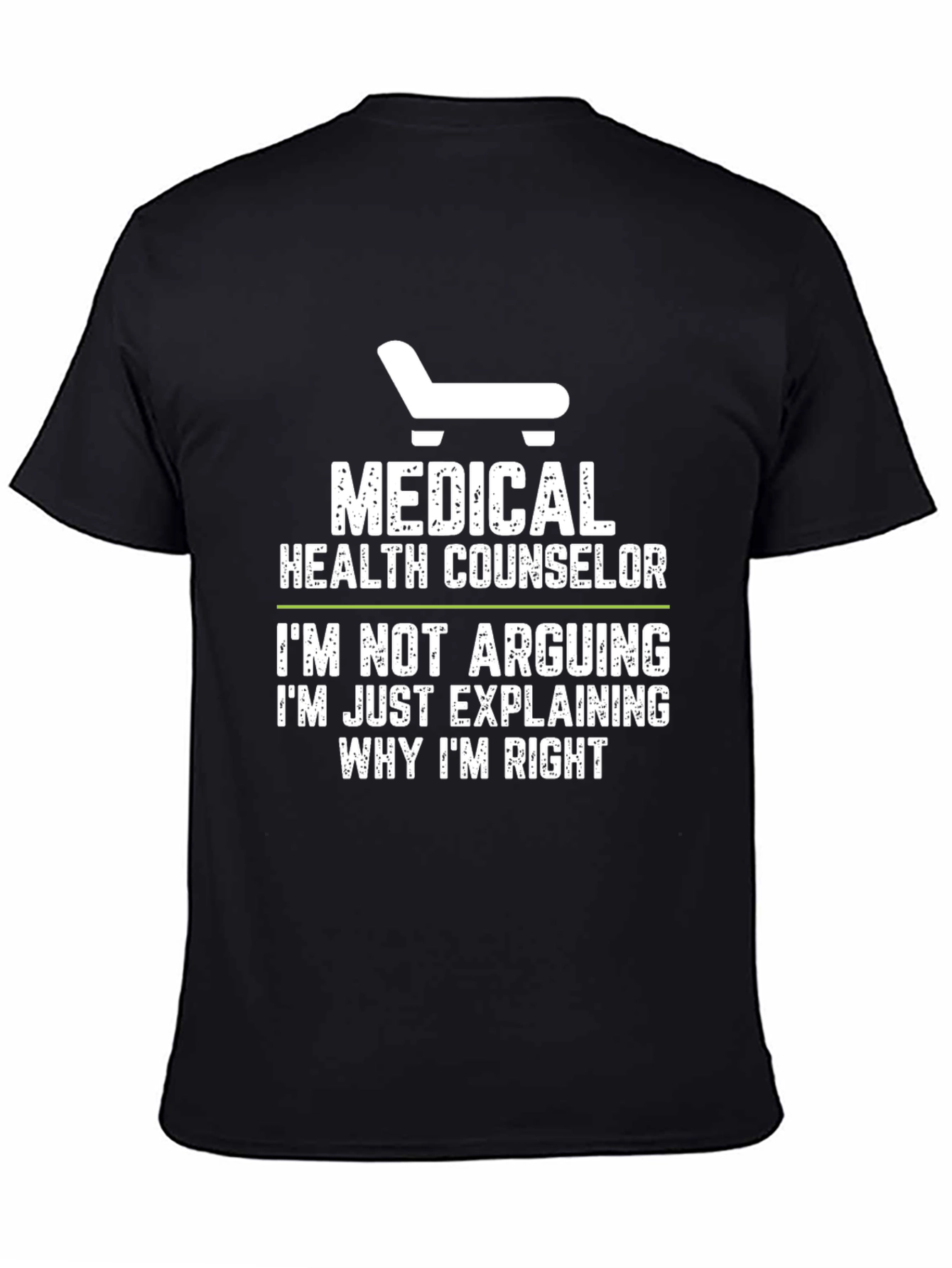 Black Medical Health Counselor T-Shirt - Funny Arguing Tee view 4