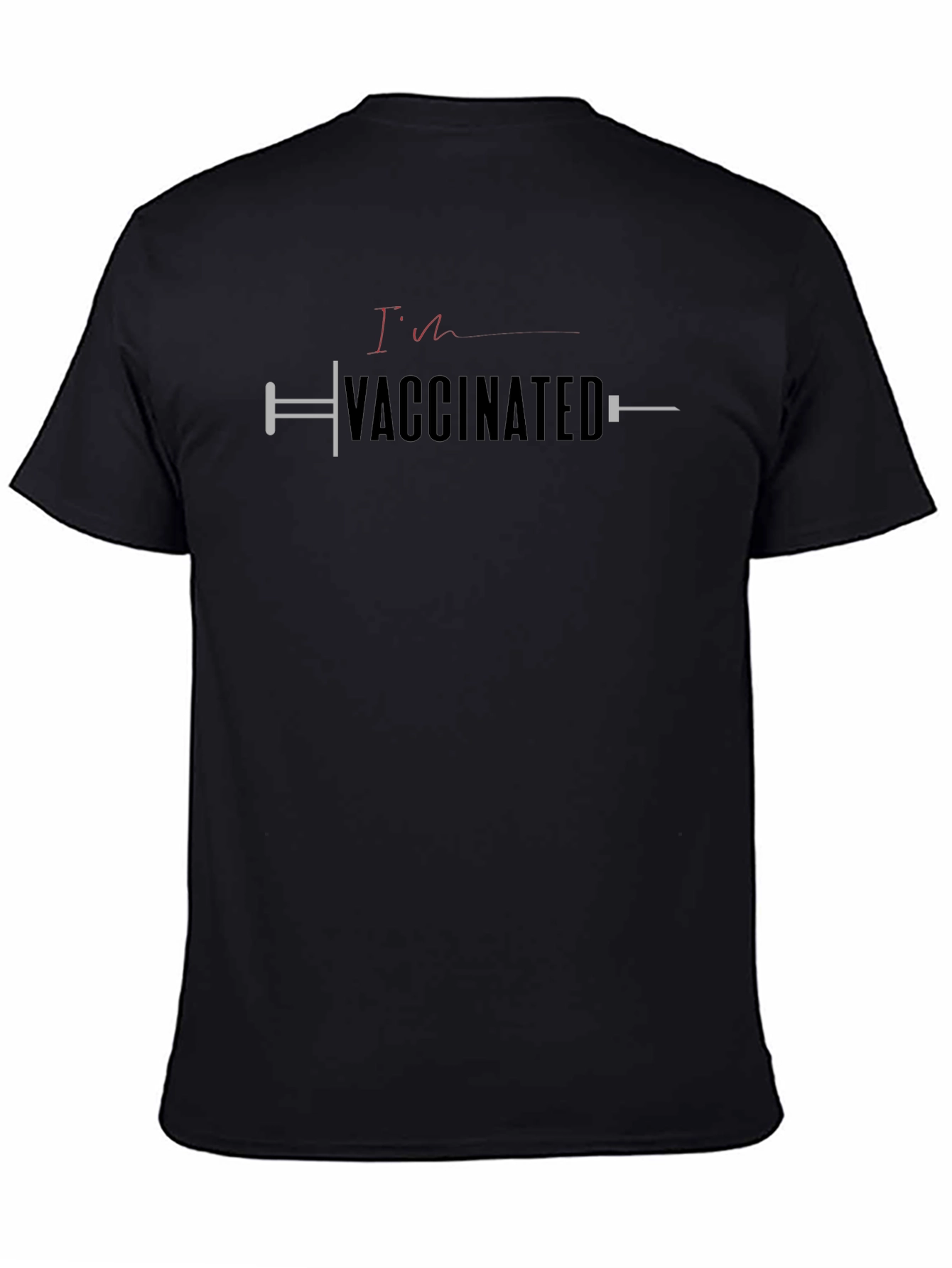 Black Vaccinated Syringe T-Shirt - Pro Vaccine view 4