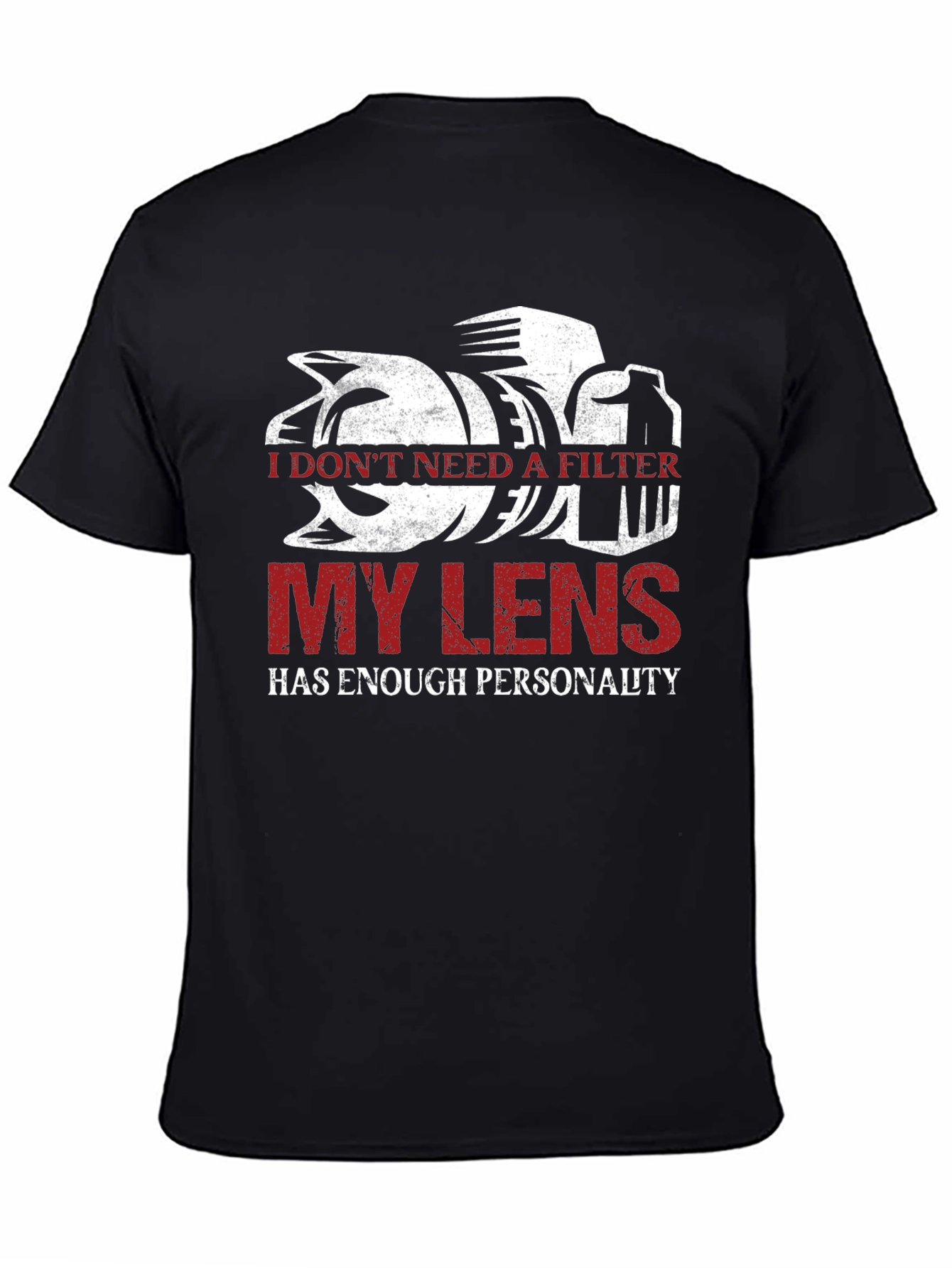 Black Photographer's Lens T-Shirt - Funny Photography Tee view 4