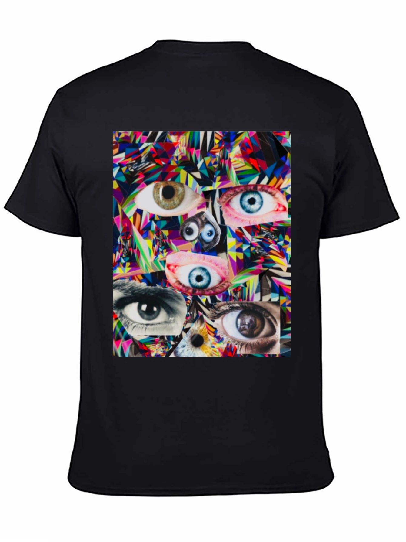 Black Eye Collage Graphic Tee - Black Unisex T-Shirt view 4