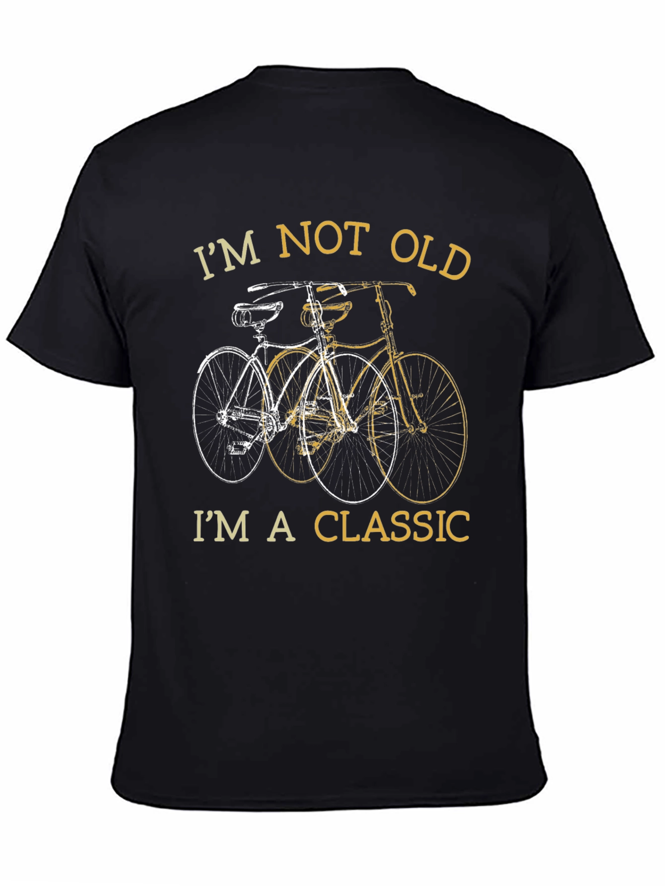 Black Classic Bicycle T-Shirt - "I'm Not Old, I'm A Classic" view 4
