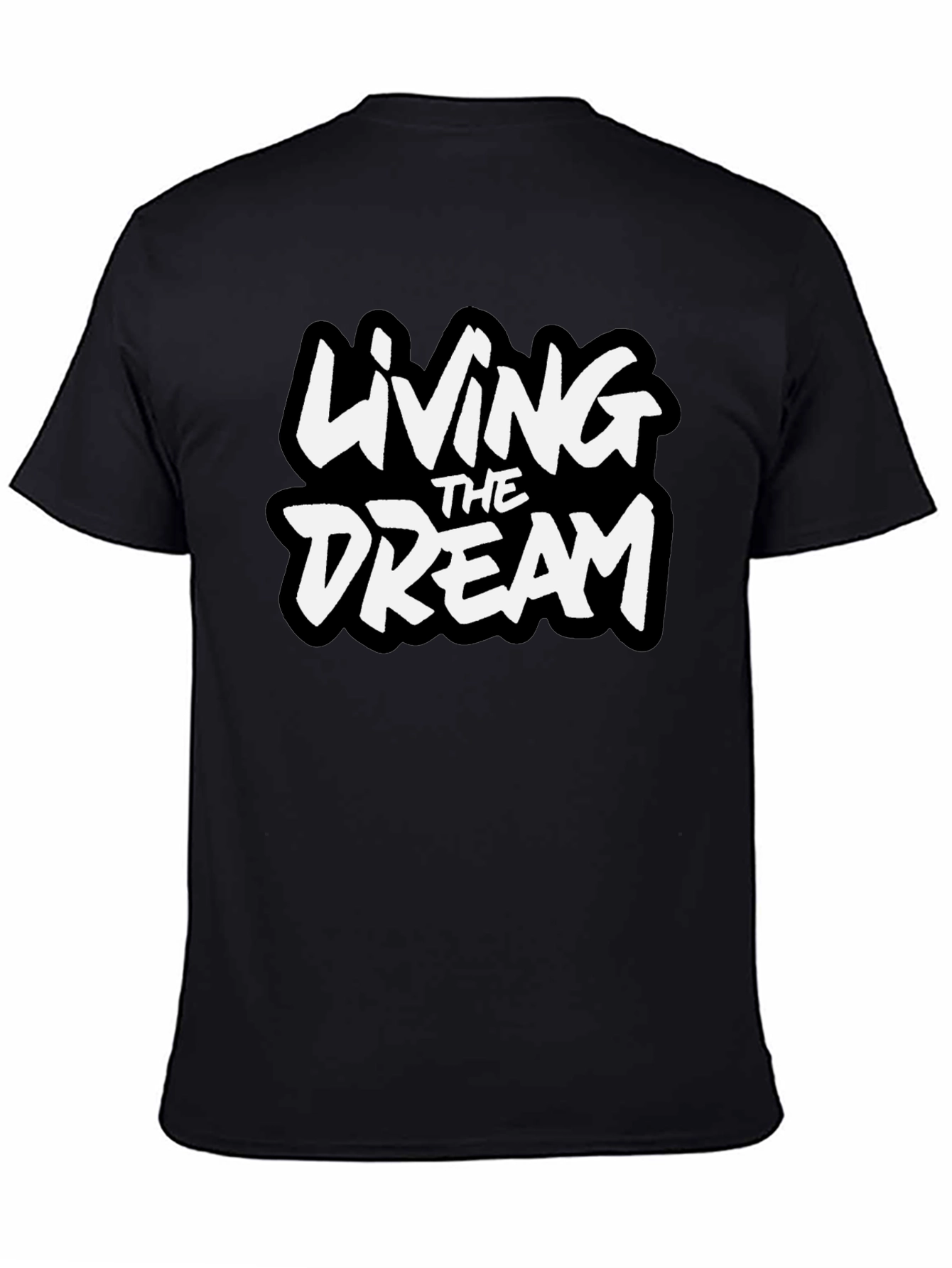 Black Living The Dream Graphic Tee - Black Cotton Blend view 4