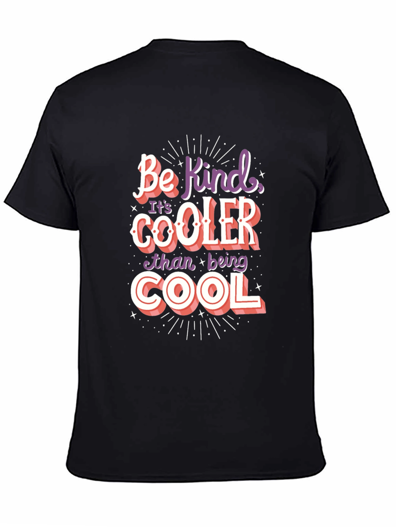 Black Be Kind Cool Graphic Tee view 4