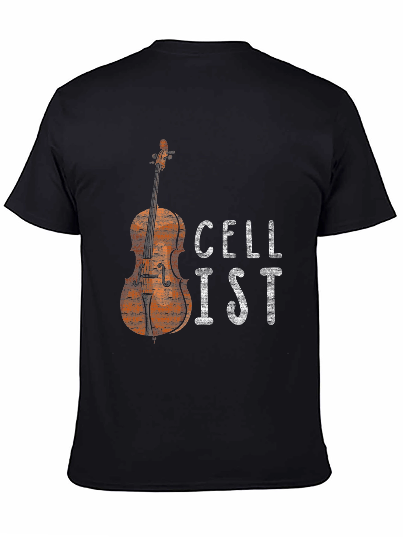 Black Cellist Graphic Tee - Musician T-Shirt view 4