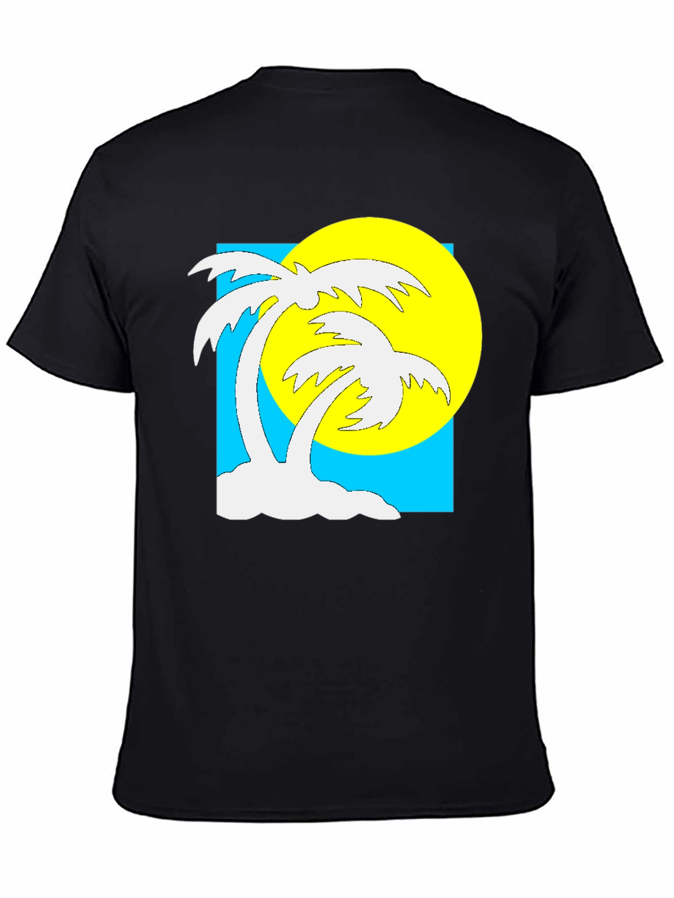 Black Tropical Palm Tree Graphic T-Shirt - Summer Vibes view 4