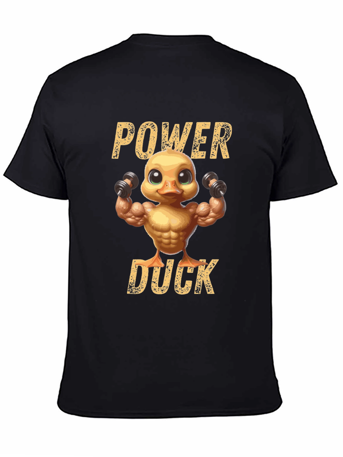 Black Power Duck Graphic T-Shirt - Fitness Humor Tee view 4