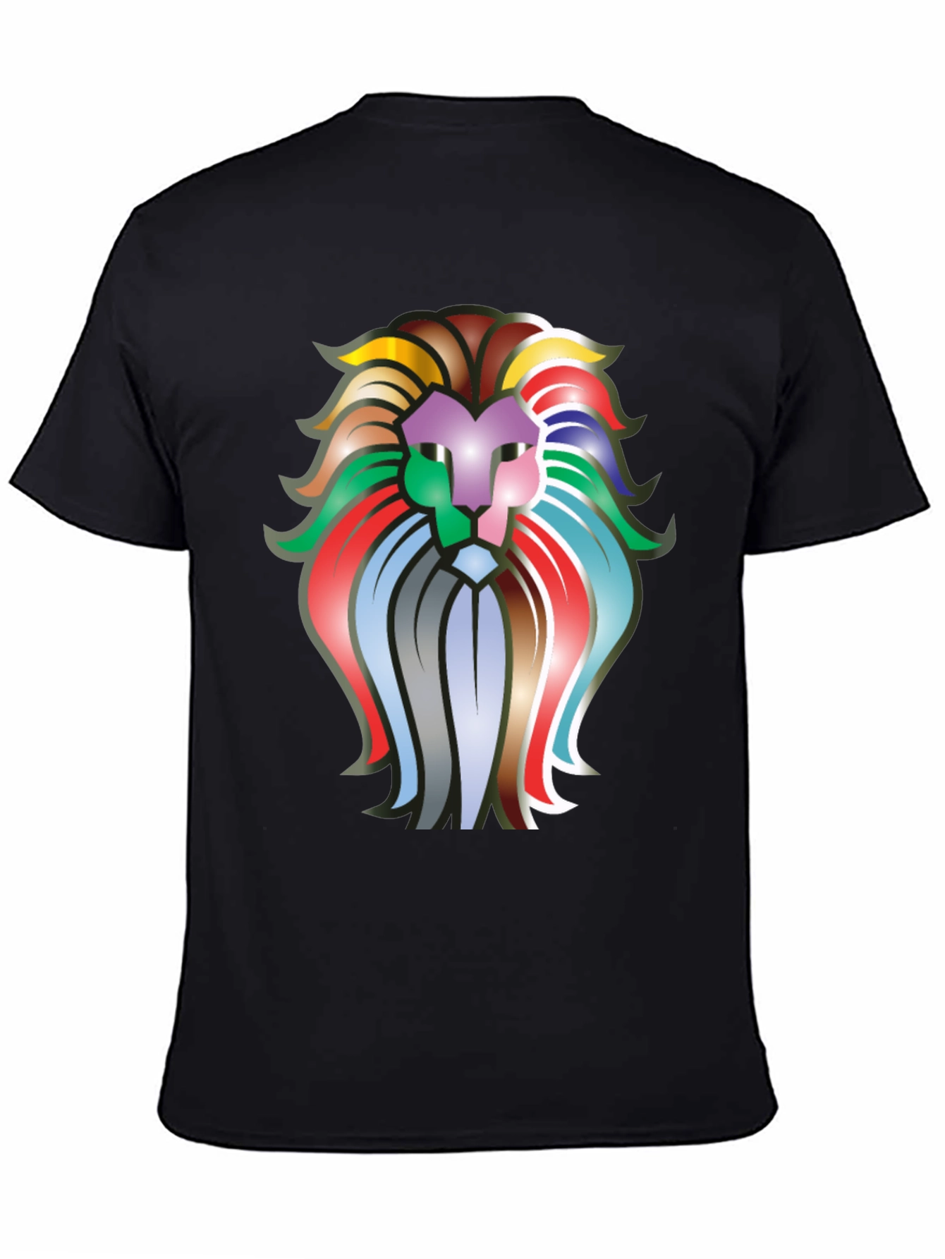 Black Colorful Lion Graphic T-Shirt - Bold Statement Tee view 4
