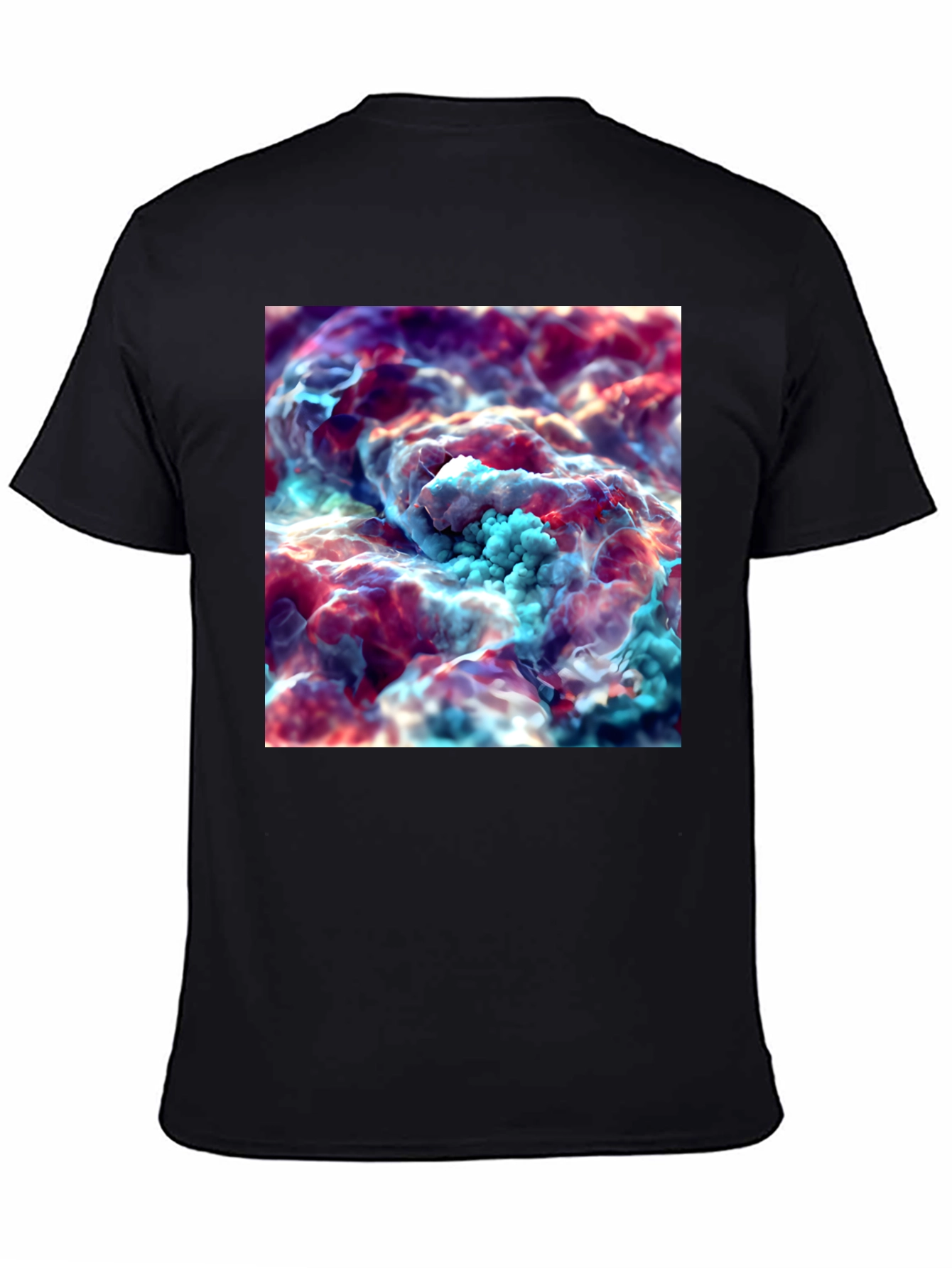 Black Abstract Cloudscape Graphic Tee - Unisex Black T-Shirt view 4