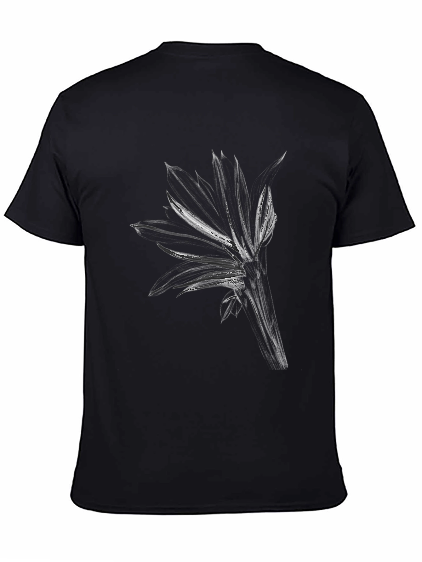 Black Abstract Floral Graphic Black T-Shirt view 4