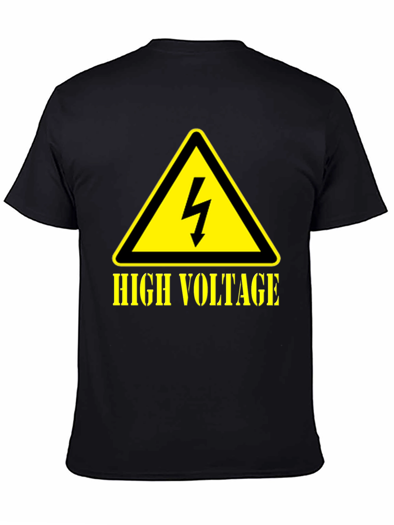 Black High Voltage Graphic T-Shirt, Black Cotton Tee view 4