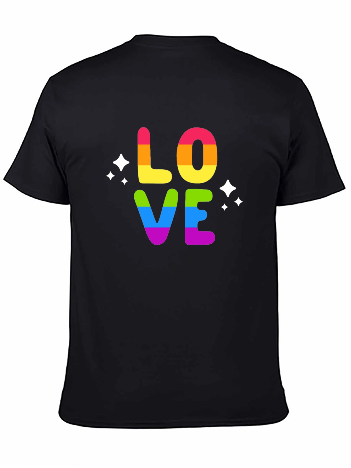 Black Rainbow LOVE Graphic T-Shirt view 4