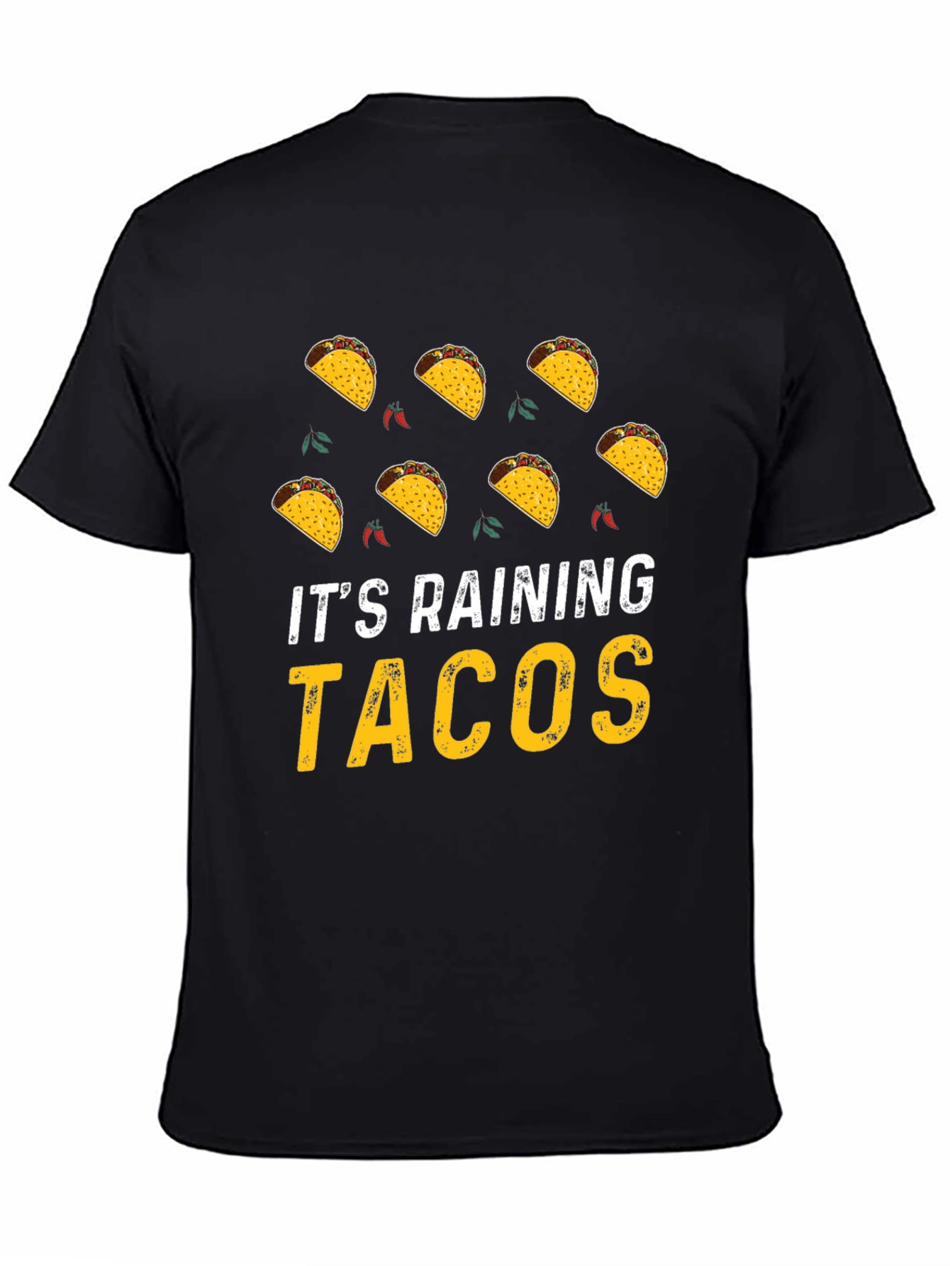 Black It's Raining Tacos Graphic T-Shirt view 4