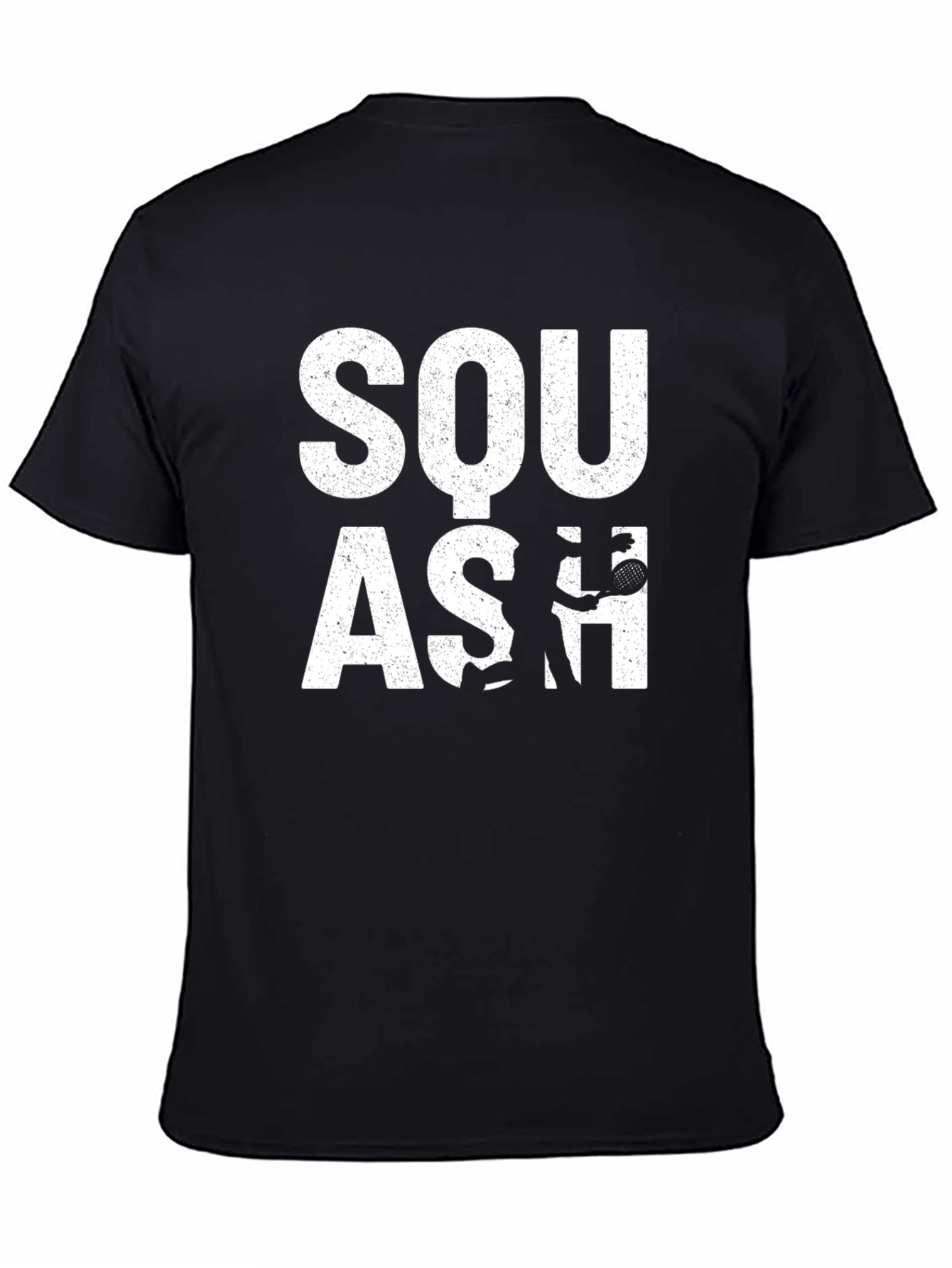 Black Squash Player Graphic T-Shirt view 4