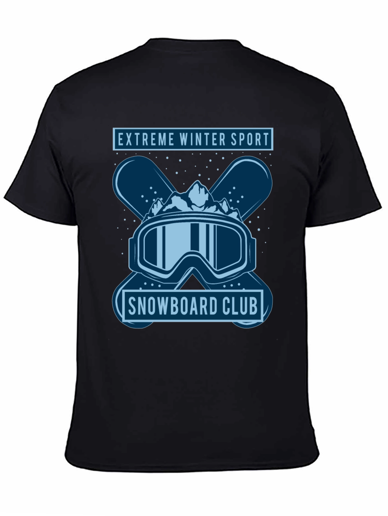 Black Extreme Winter Sport Snowboard Club Graphic Tee view 4