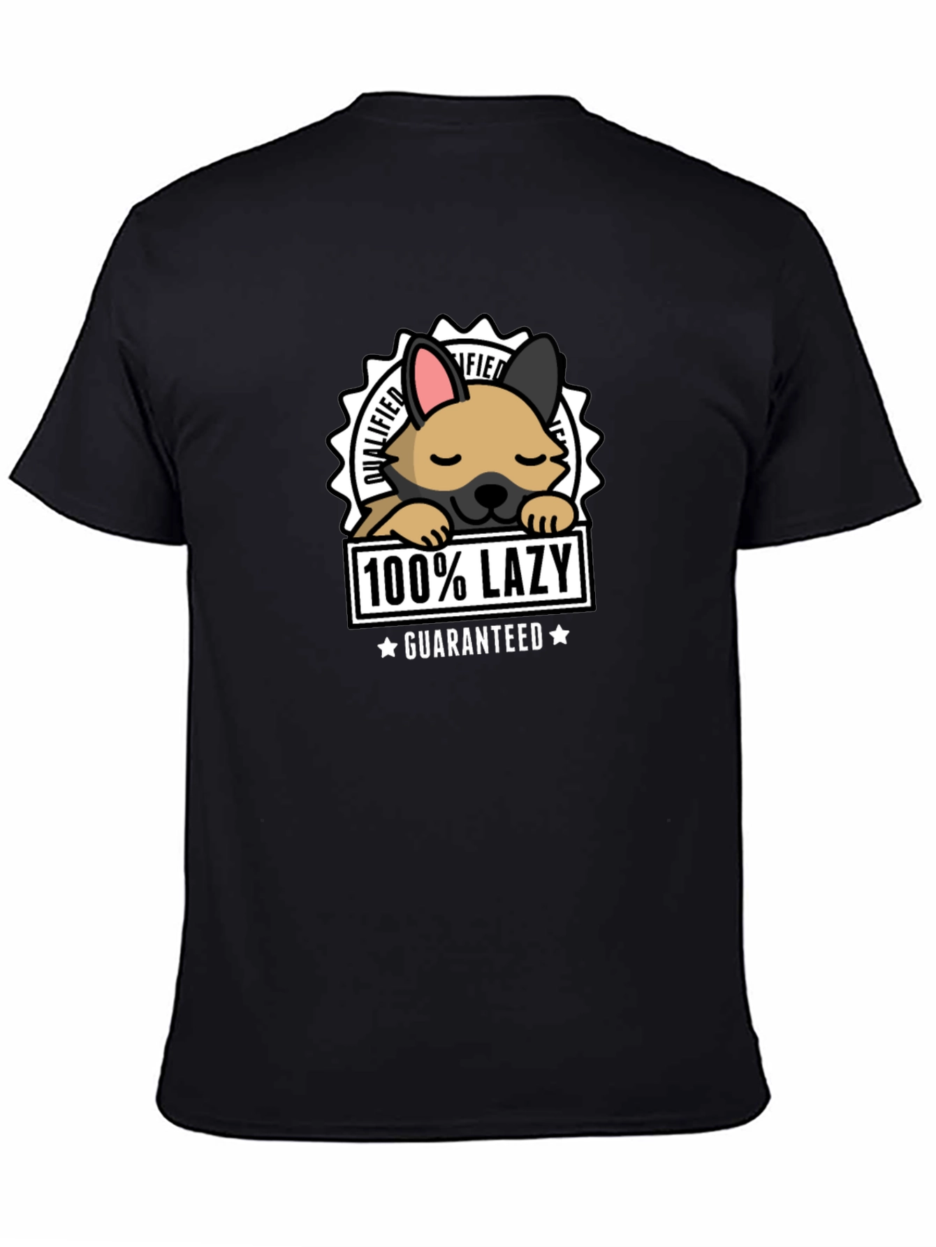 Black 100% Lazy Dog T-Shirt view 4