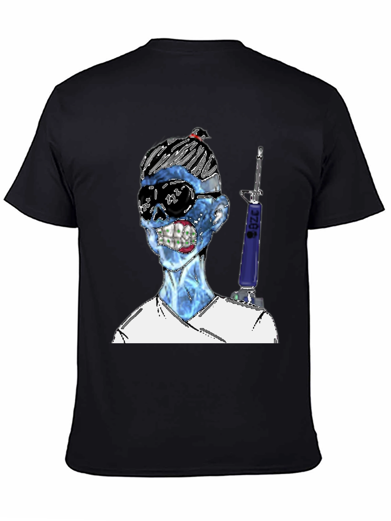 Black Zombie Nurse Graphic T-Shirt - Unique Design view 4