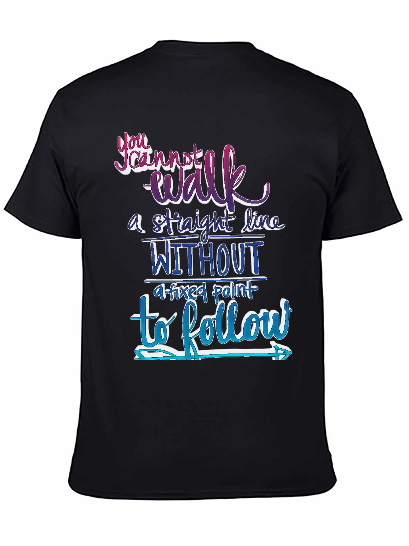 Black Motivational Graphic T-Shirt: Follow Your Path view 4