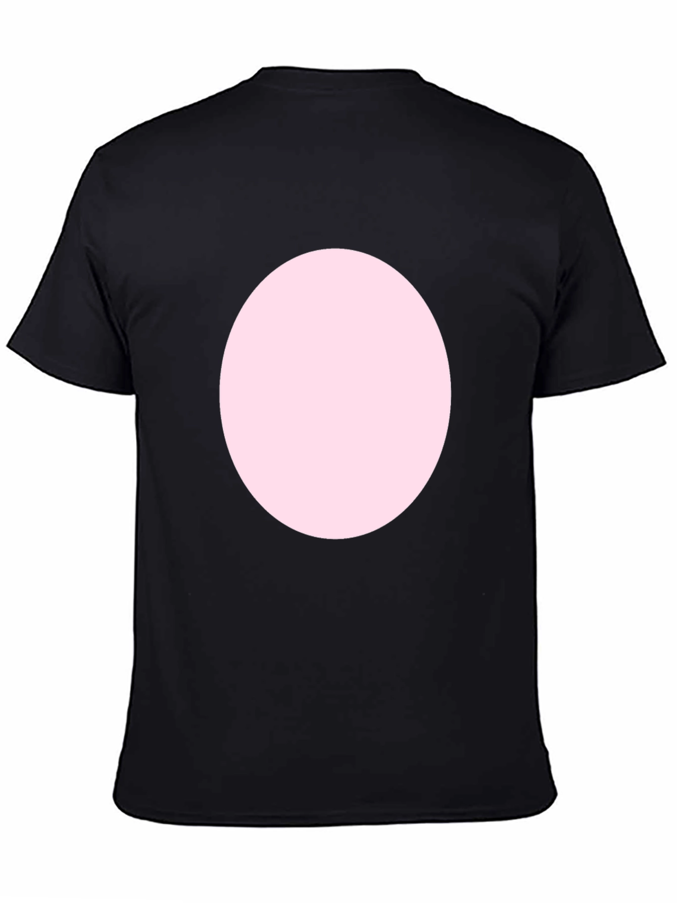 Black Black Crew Neck T-Shirt with Pink Circle view 4