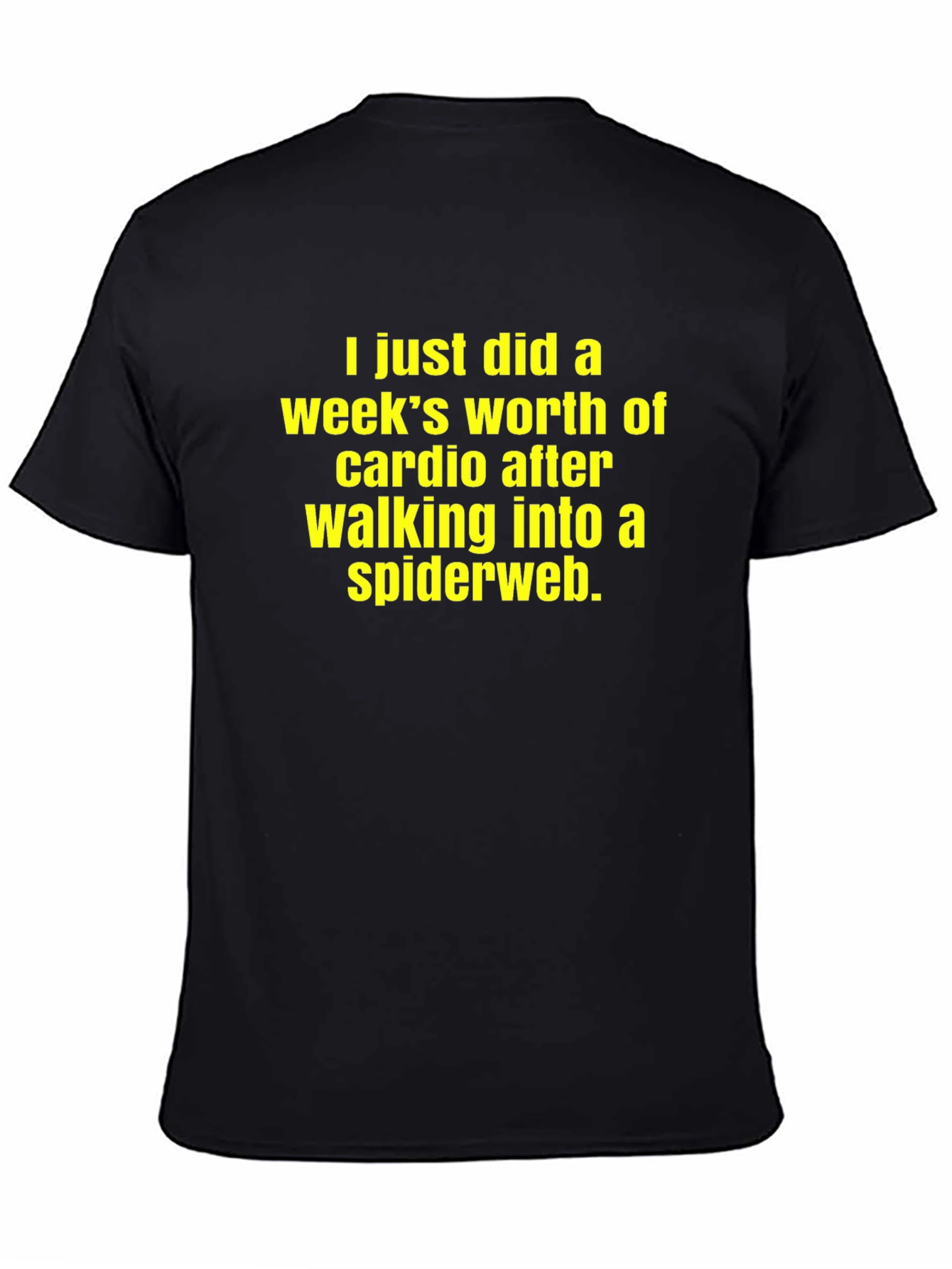 Black Cardio Spiderweb T-Shirt Funny Workout Tee view 4