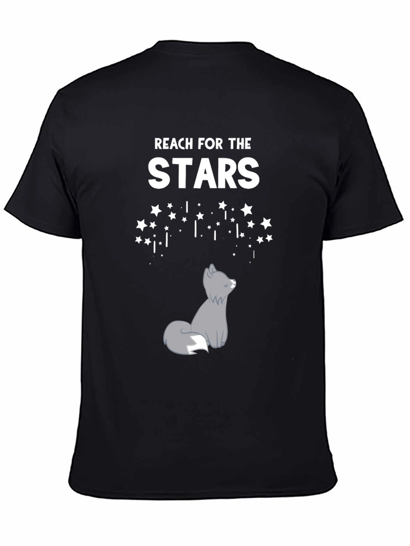 Black Reach for the Stars Wolf Graphic Tee view 4