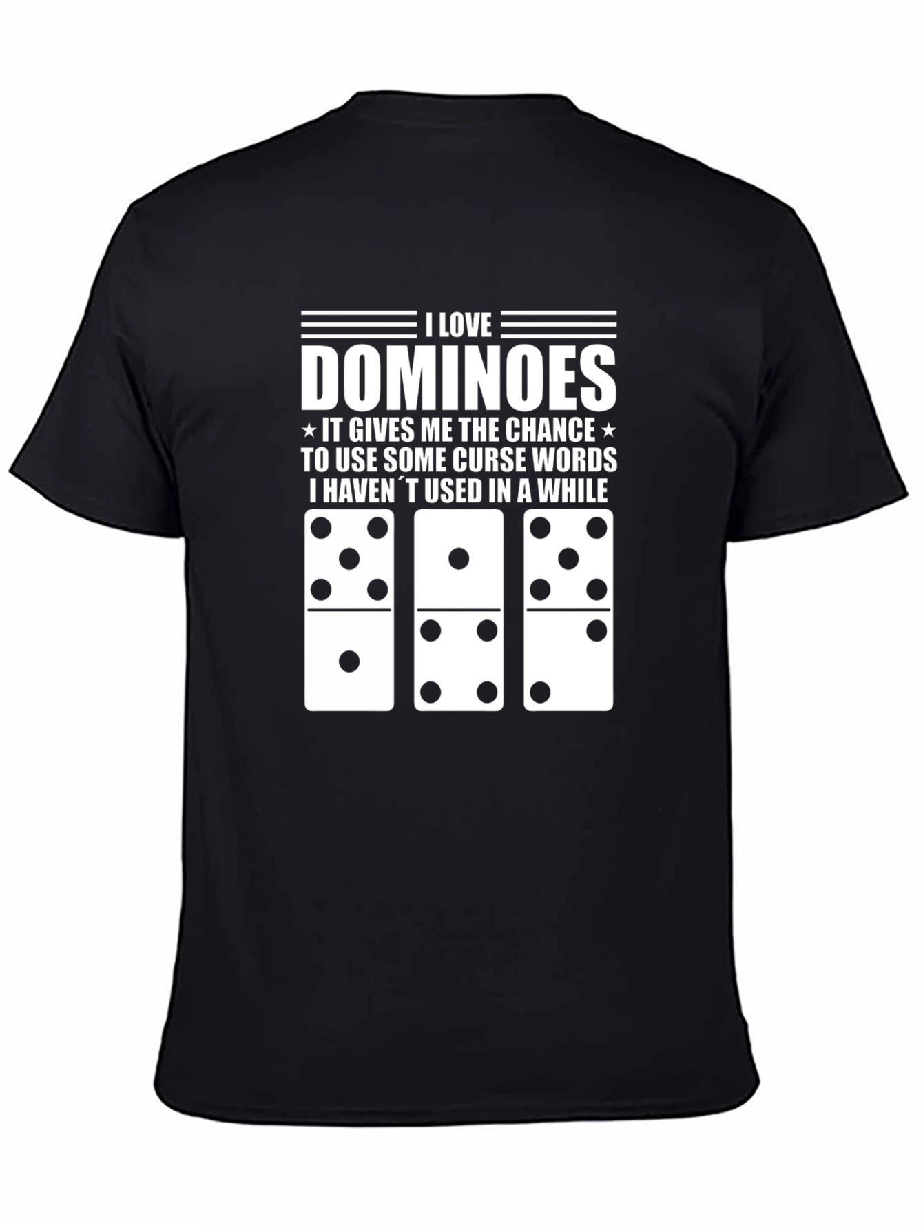 Black I Love Dominoes Black T-Shirt Funny Curse Word Tee view 4
