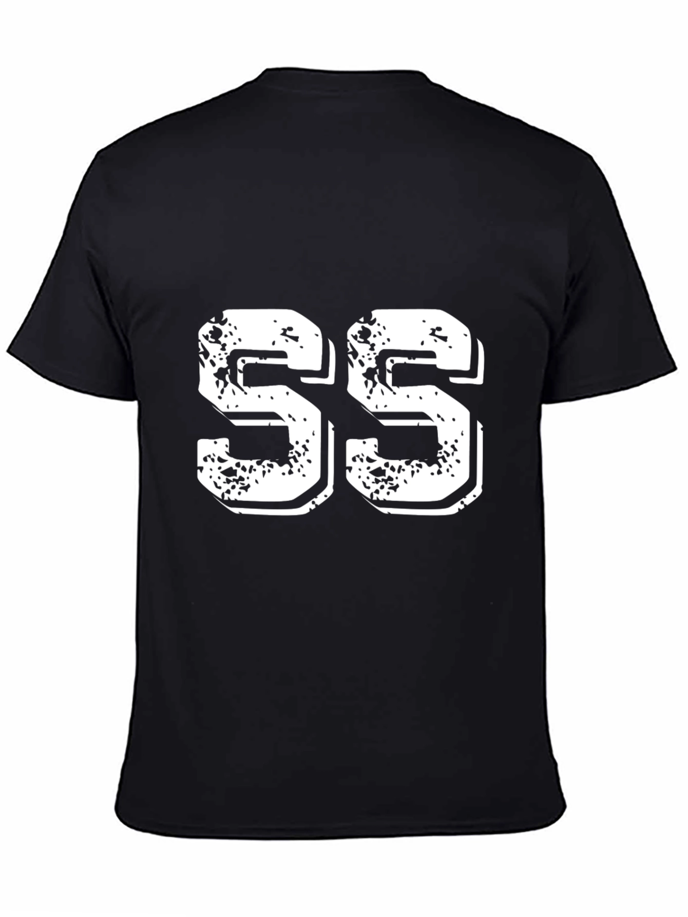 Black Distressed Number Tee - SS view 4