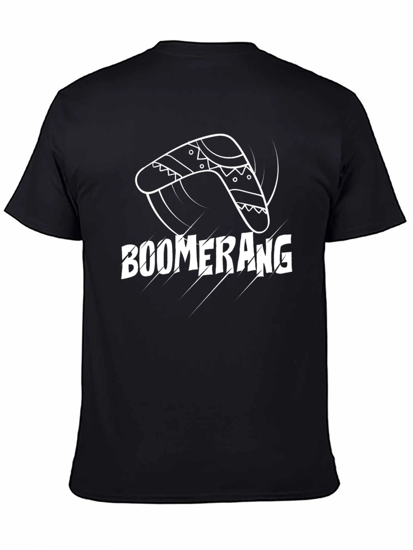 Black Boomerang Graphic Tee - Black Cotton Casual Shirt view 4
