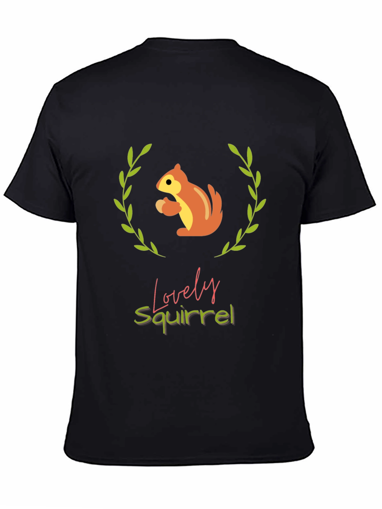 Black Lovely Squirrel Graphic Tee - Comfort & Style view 4