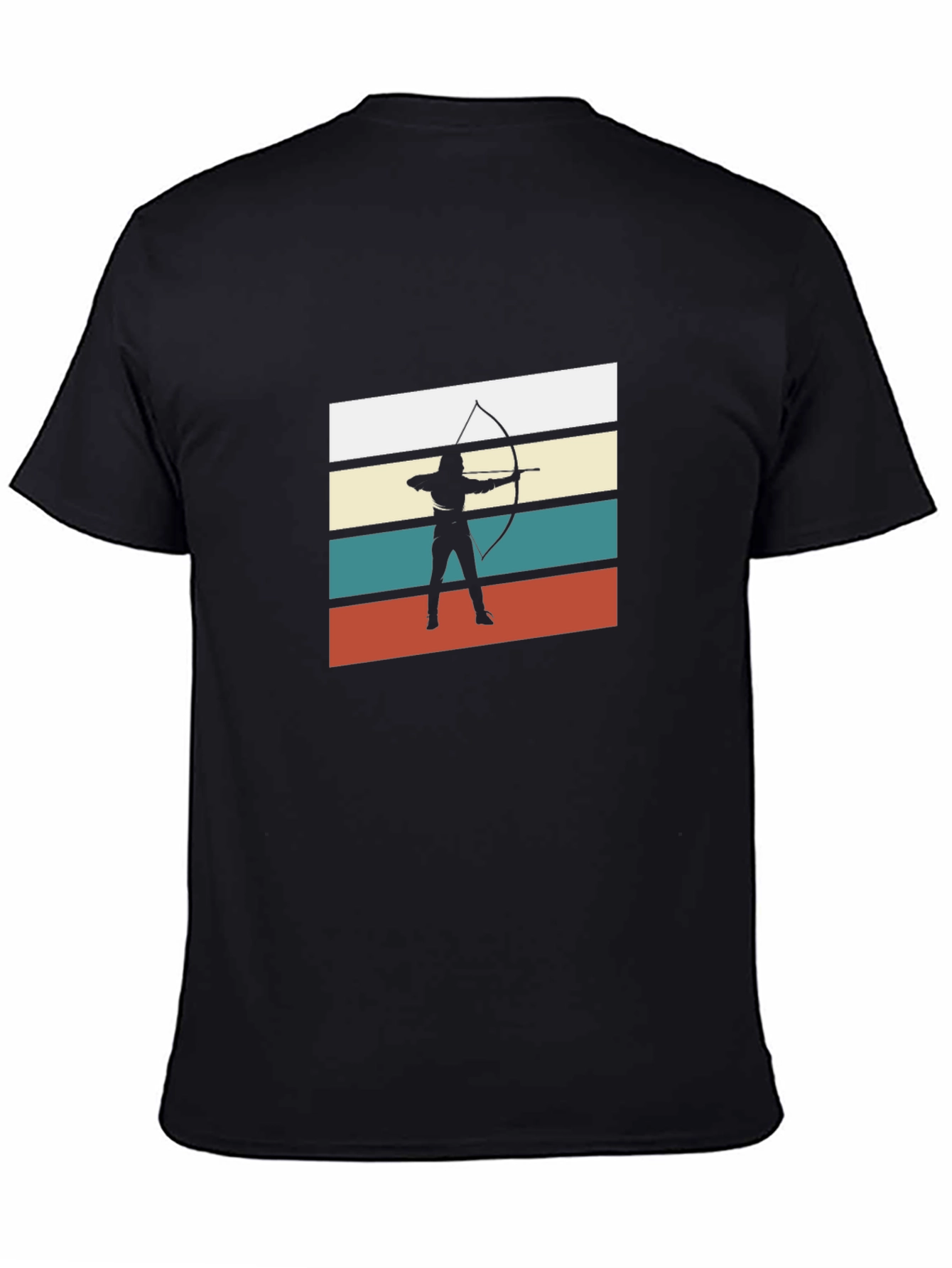 Black Archery Retro T-Shirt - Black Cotton Tee view 4