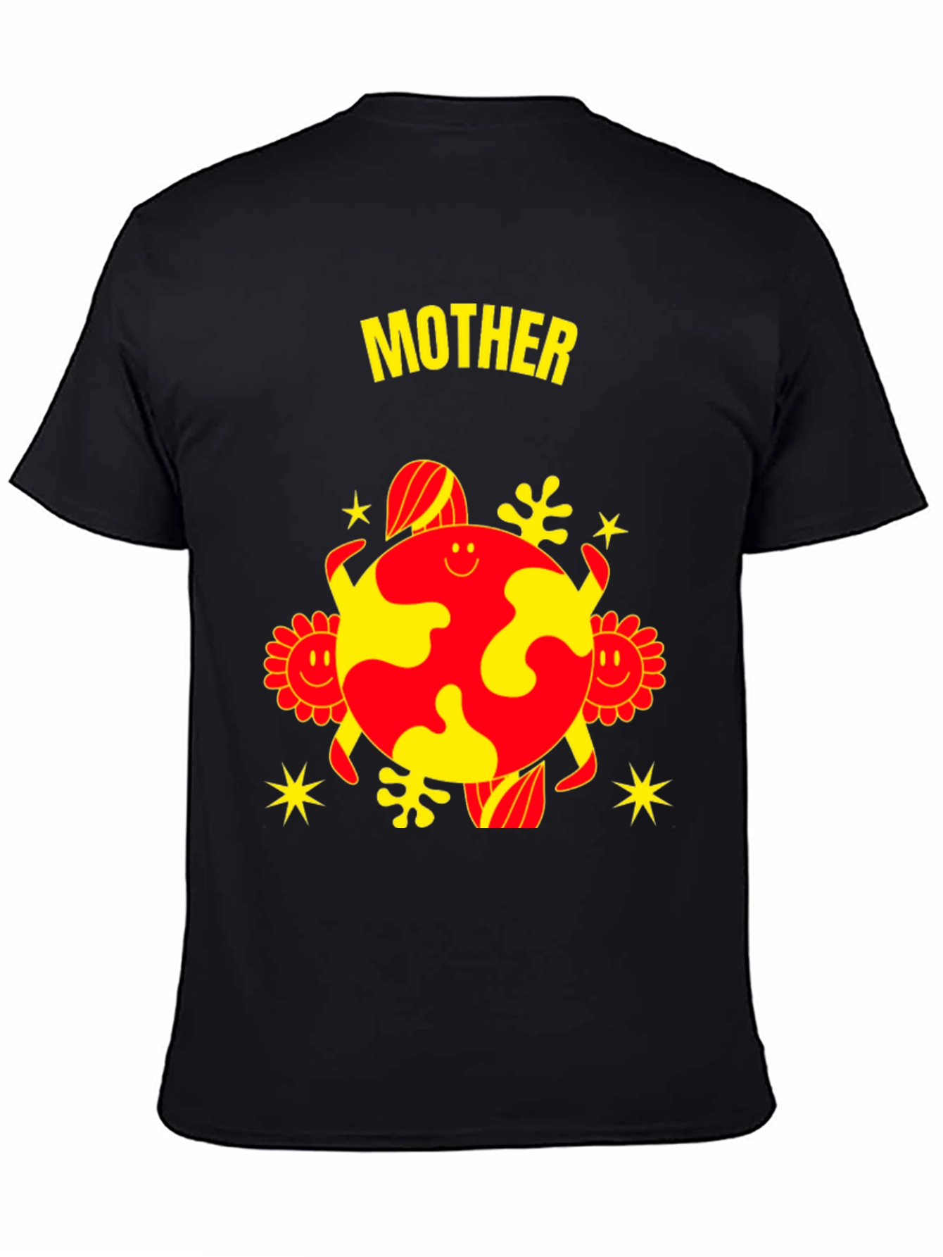 Black Mother Earth Graphic Tee - Black Cotton Blend view 4