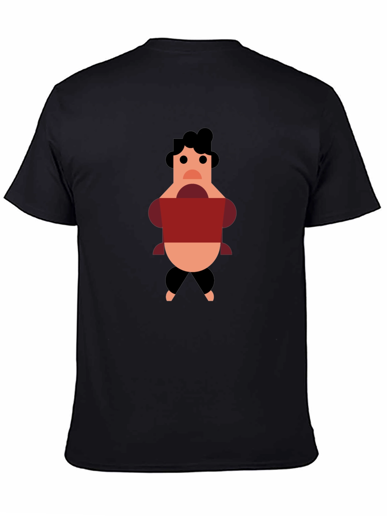 Black Cartoon Person Black T-Shirt view 4