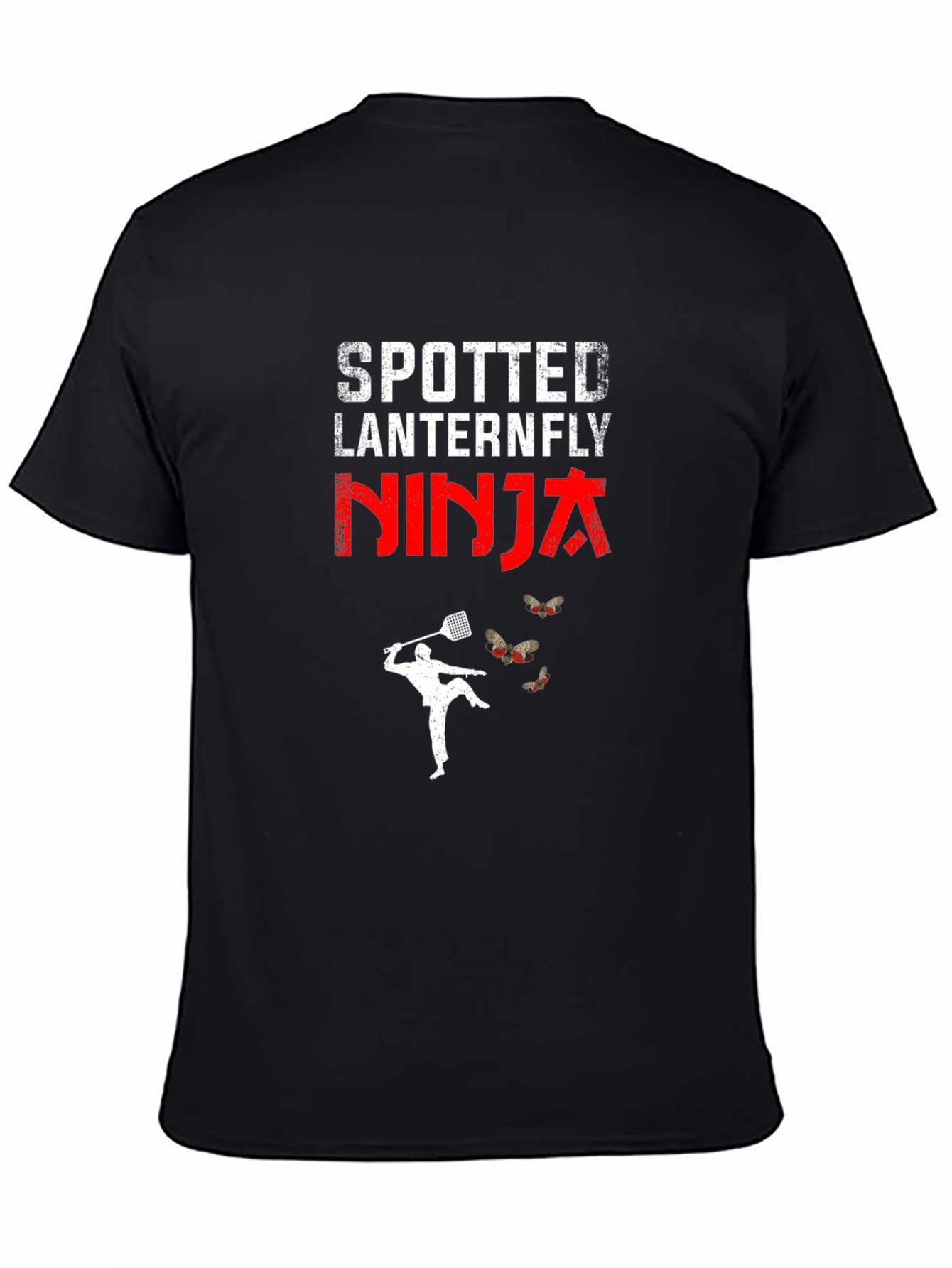 Black Spotted Lanternfly Ninja T-Shirt view 4