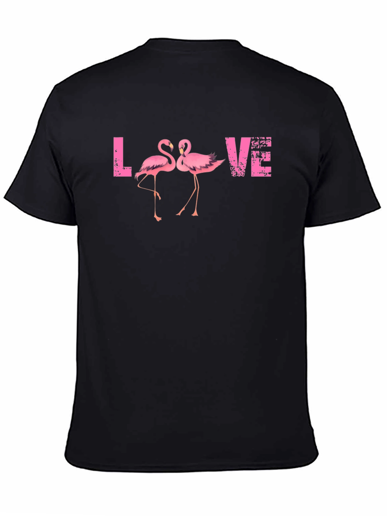 Black Flamingo LOVE Graphic Black T-Shirt view 4