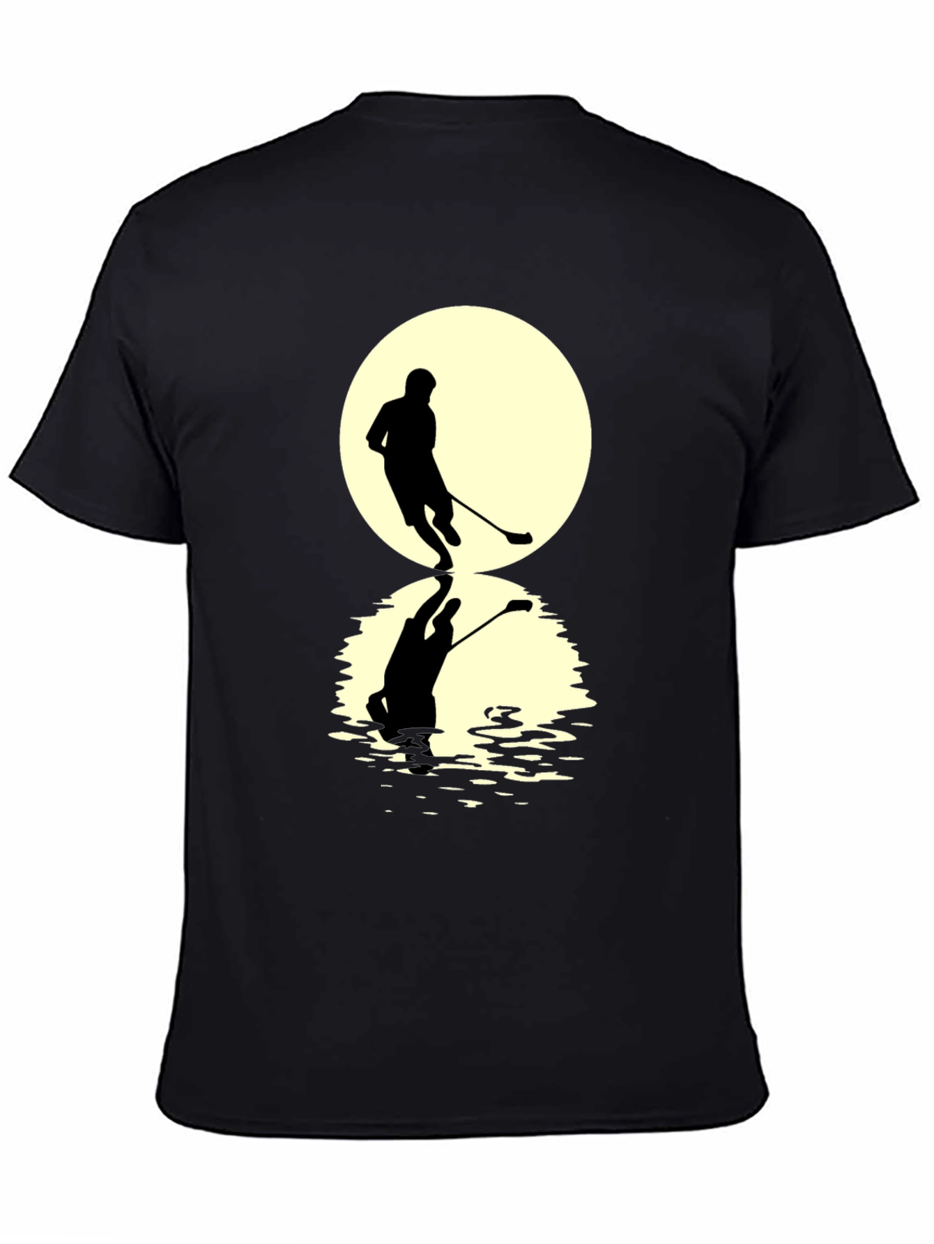 Black Hockey Player Graphic T-Shirt view 4