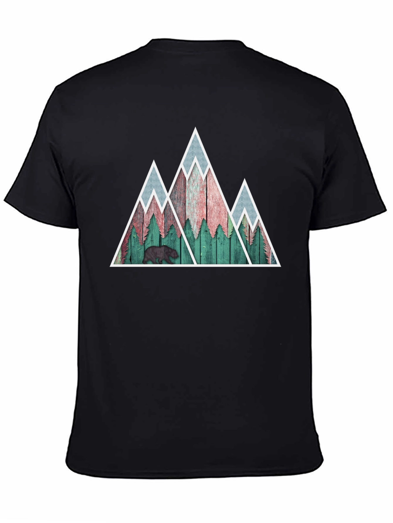 Black Mountain Bear Graphic Tee - Nature Inspired Mens Shirt view 4
