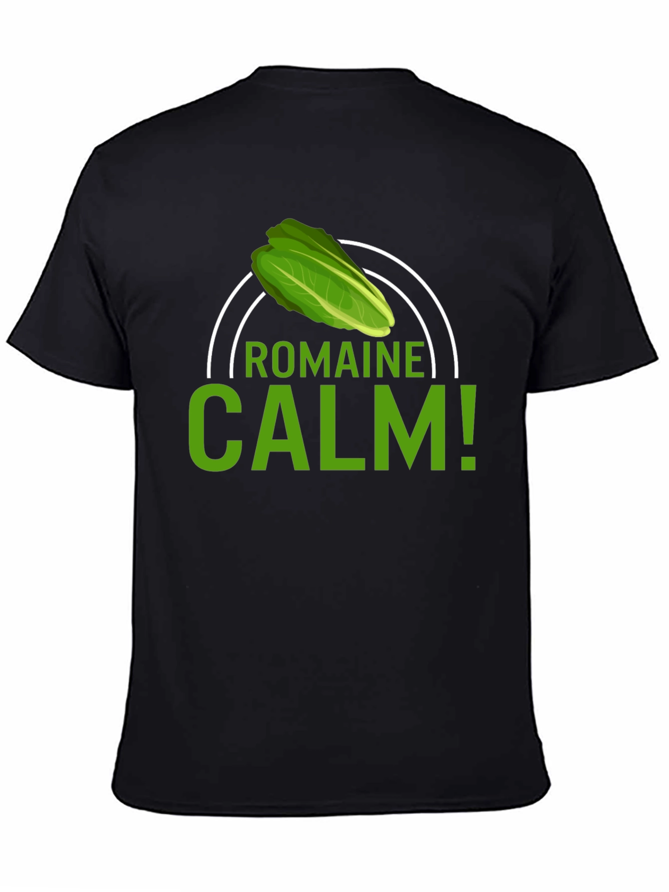 Black Romaine Calm T-Shirt - Funny Foodie Tee view 4