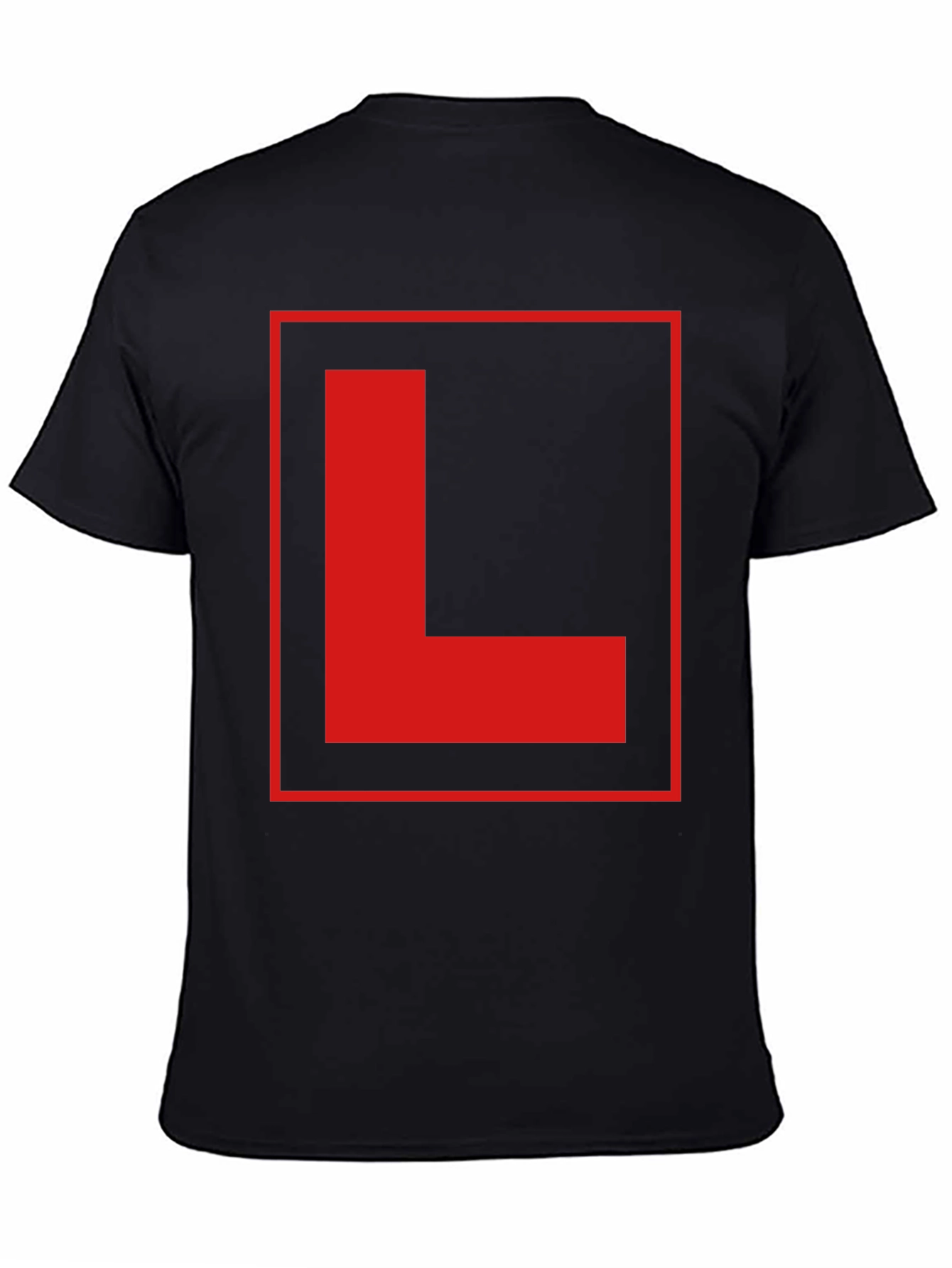 Black Red L Plate Graphic Black T-Shirt view 4