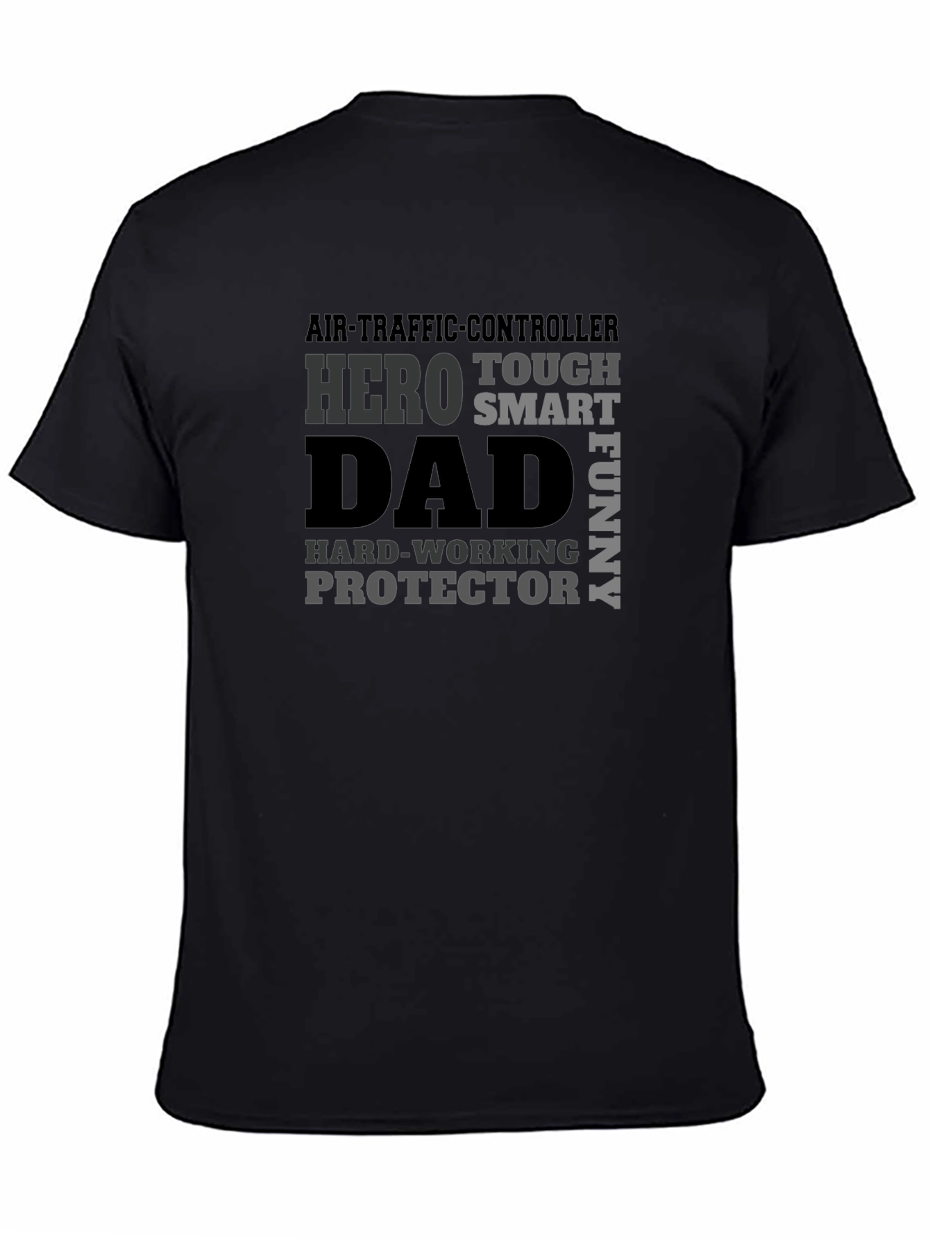 Black Air Traffic Controller Dad T-Shirt - Hero, Protector view 4