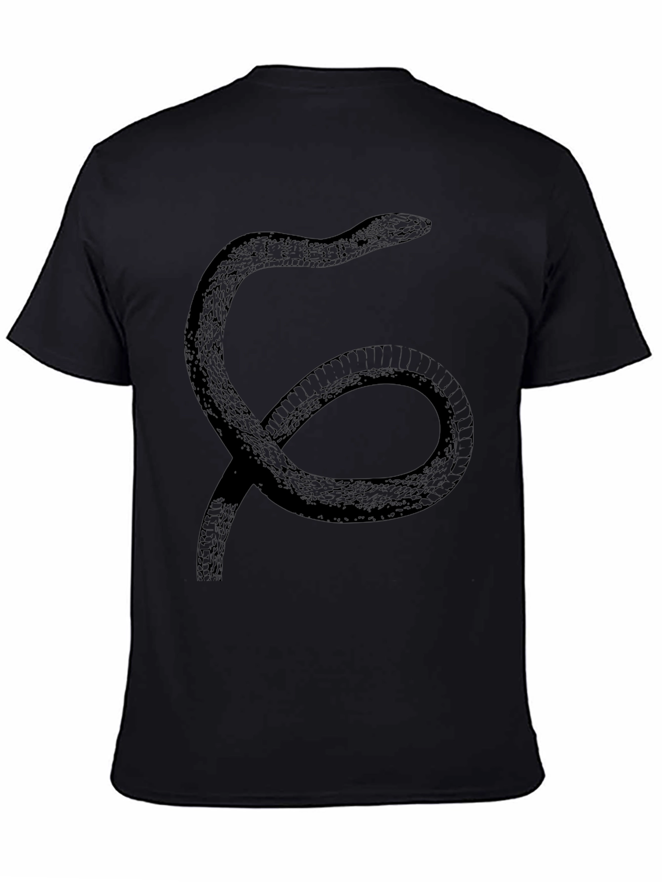 Black Snake Graphic Print Black T-Shirt view 4