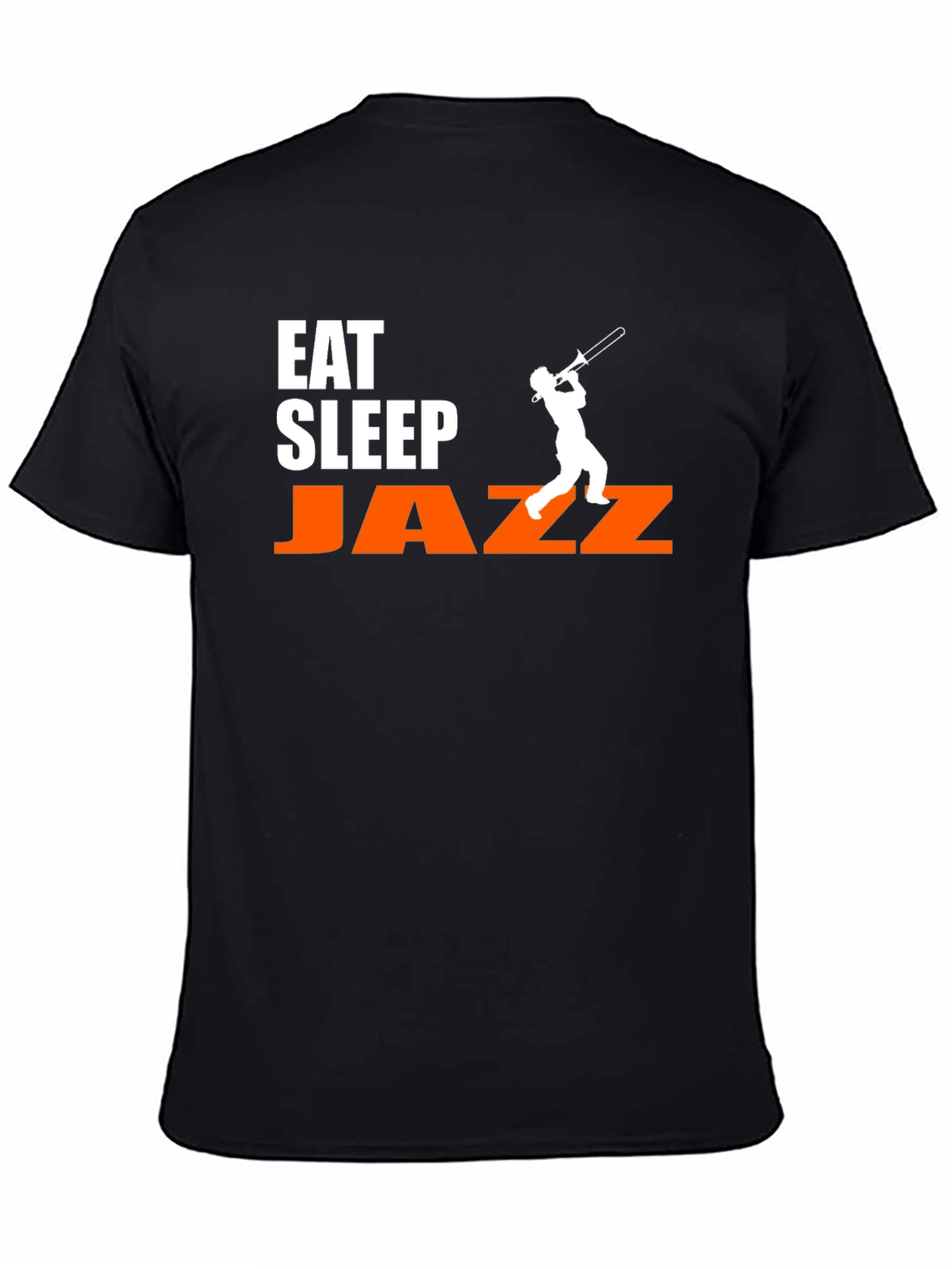 Black Eat Sleep Jazz T-Shirt - Trombone Player Tee view 4