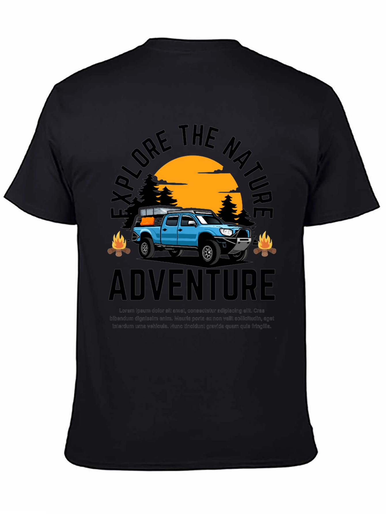 Black Explore Nature Adventure Graphic Tee - Black view 4