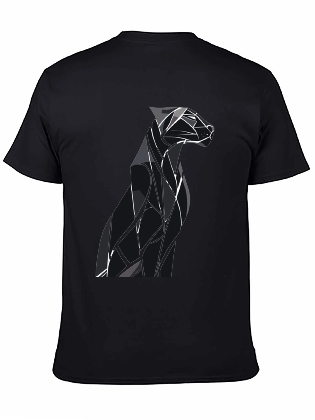 Black Geometric Dog Graphic Tee - Modern Style view 4