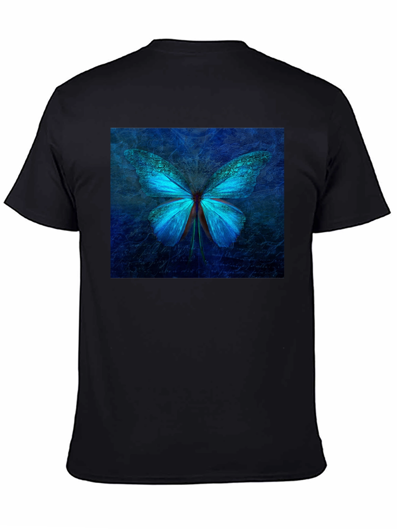 Black Butterfly Graphic Tee - Stylish Black Cotton T-Shirt view 4