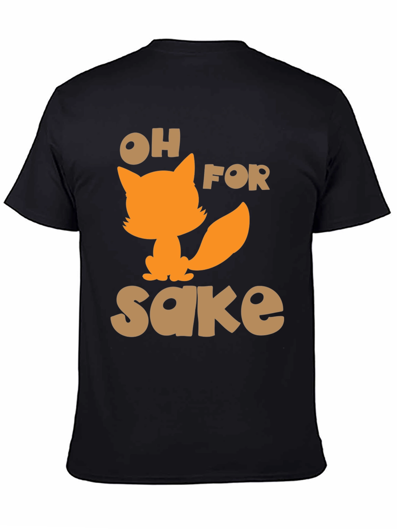 Black Oh For Fox Sake Funny Graphic T-Shirt view 4