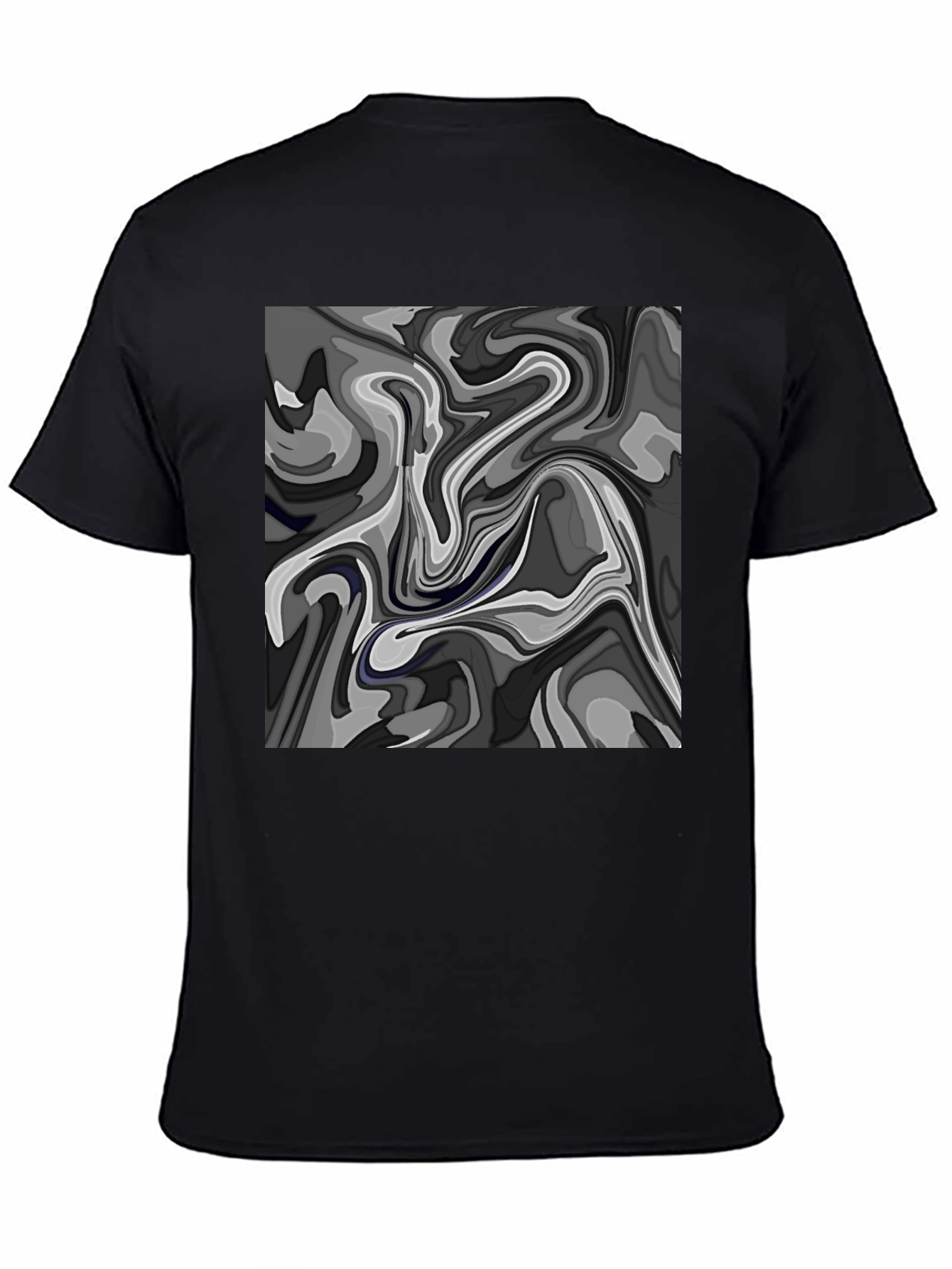 Black Abstract Swirl Graphic T-Shirt view 4
