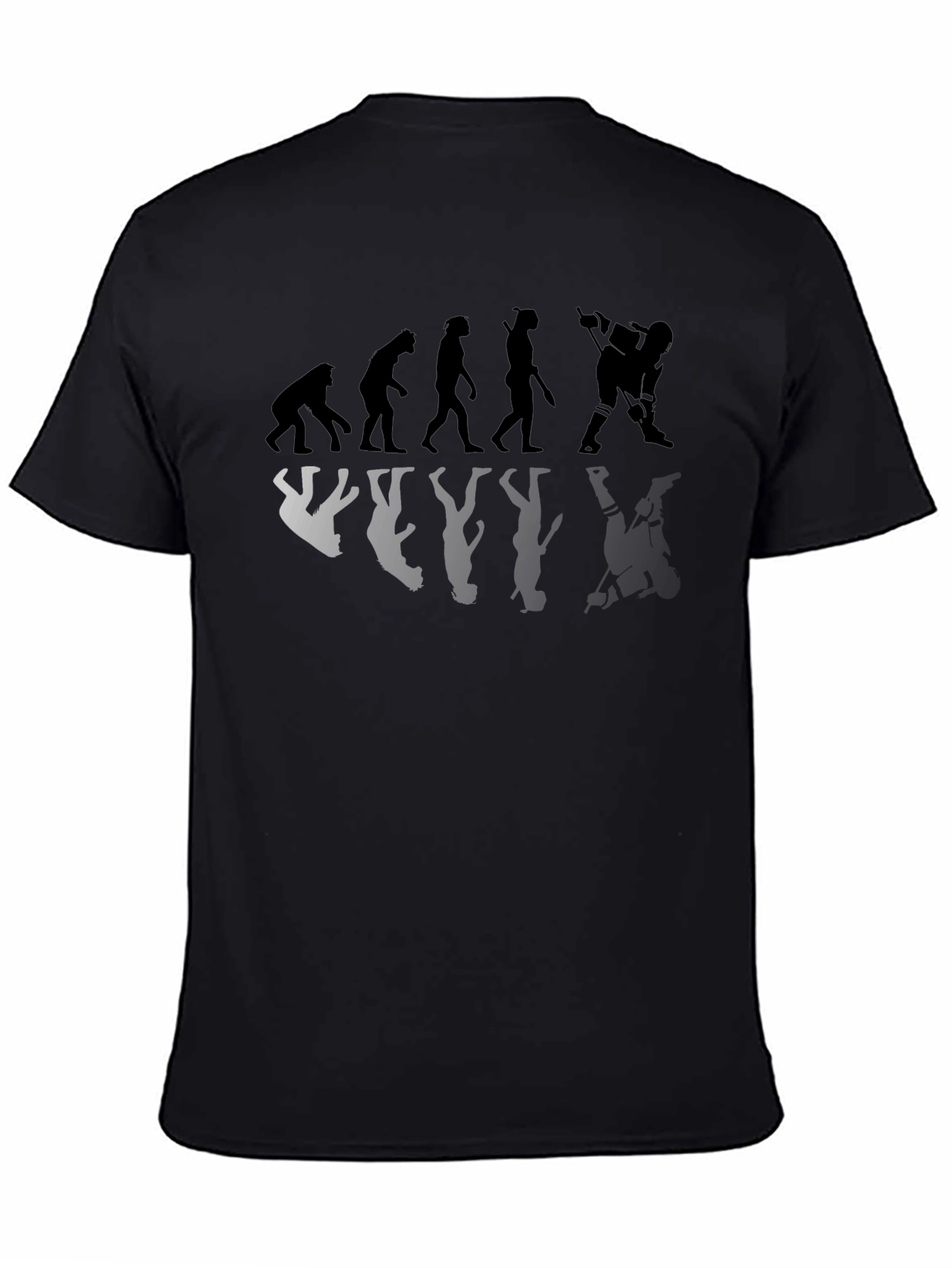 Black Hockey Evolution T-Shirt - Funny Hockey Player Gift view 4