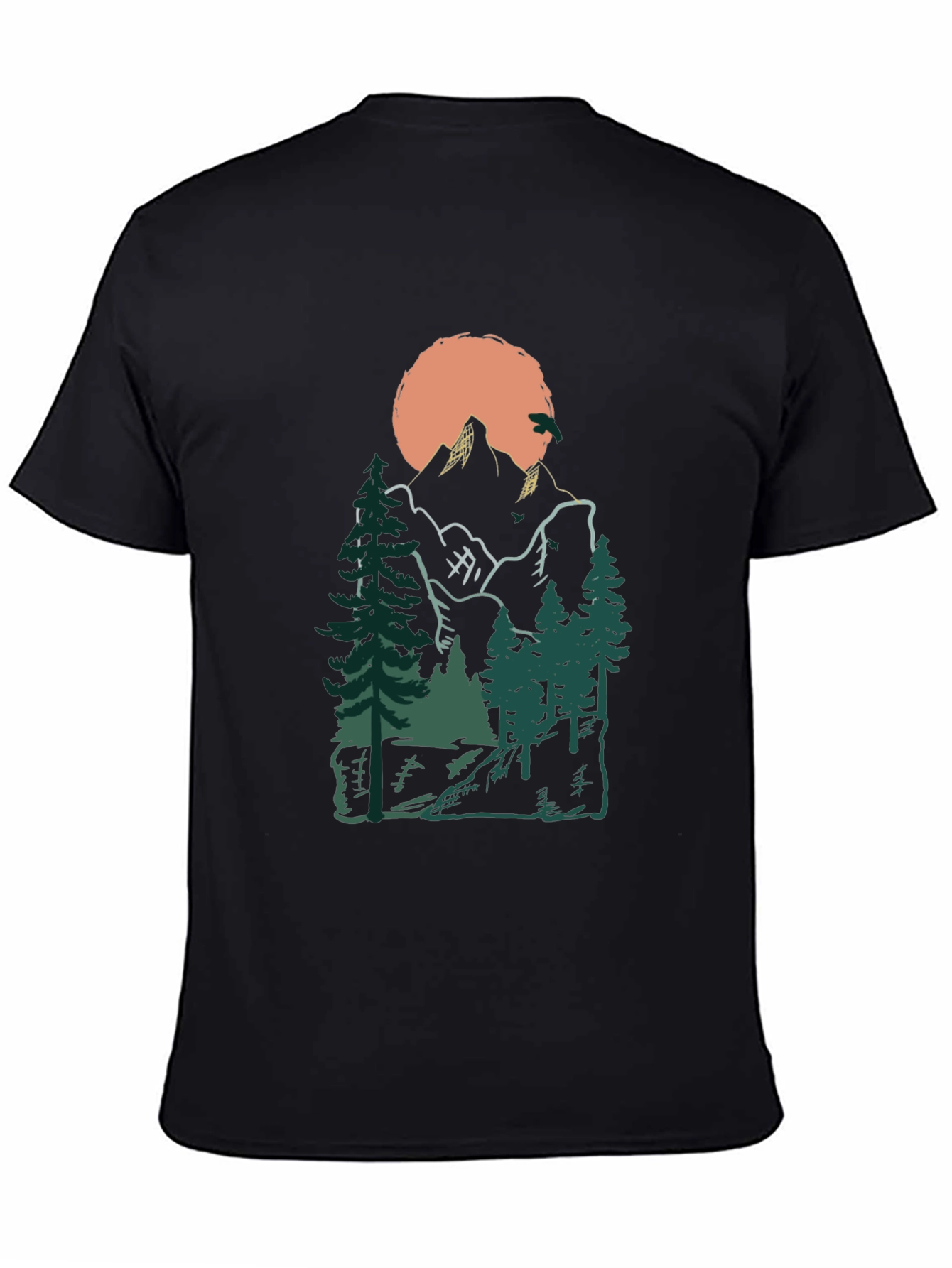 Black Mountain Sunset Graphic Tee - Nature Lover's Shirt view 4