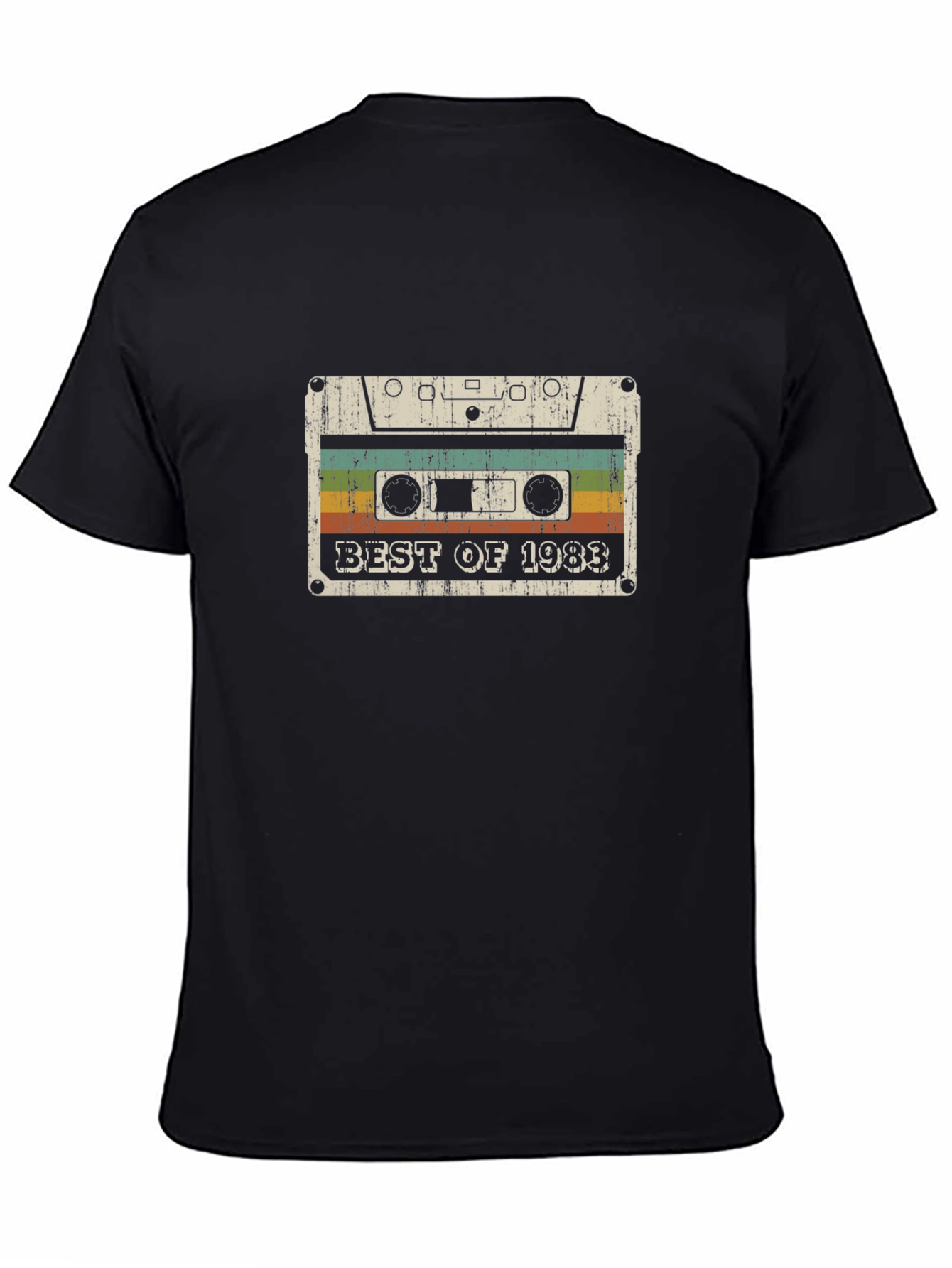 Black Best of 1983 Cassette Tape Graphic T-Shirt view 4